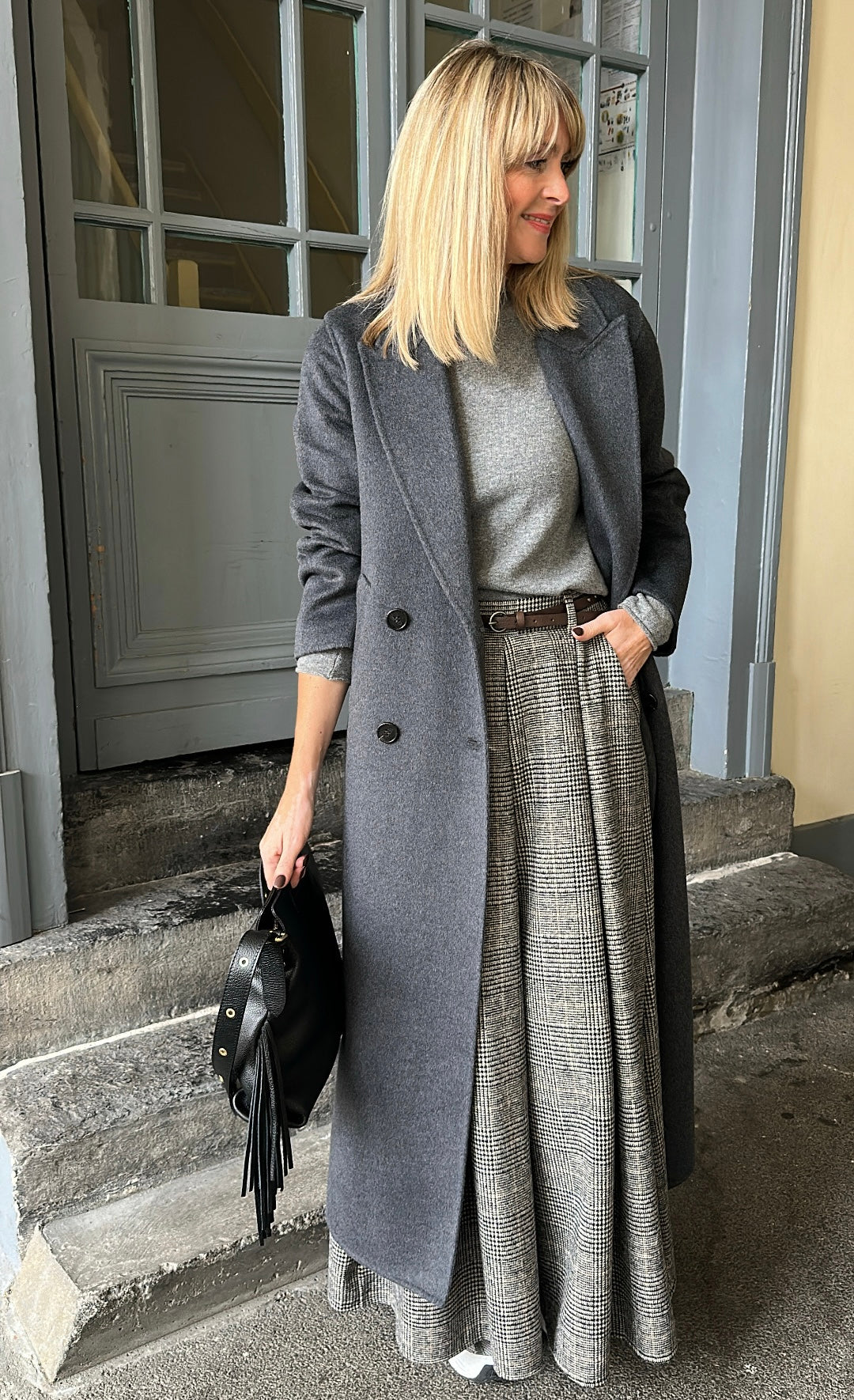 Pantalon EMY Prince de Galles Noir