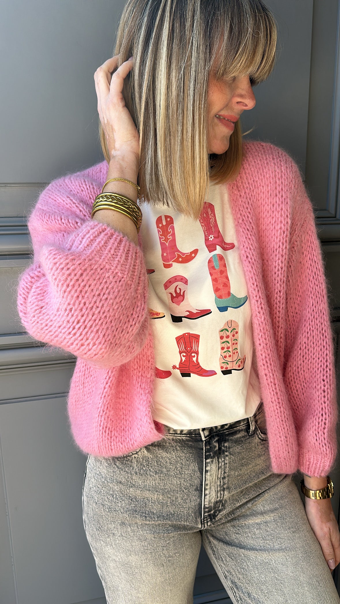 Gilet BERNADETTE Rose