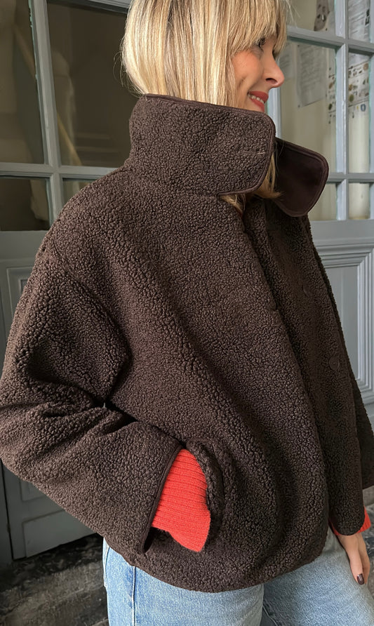 Veste moumoute LARA Chocolat