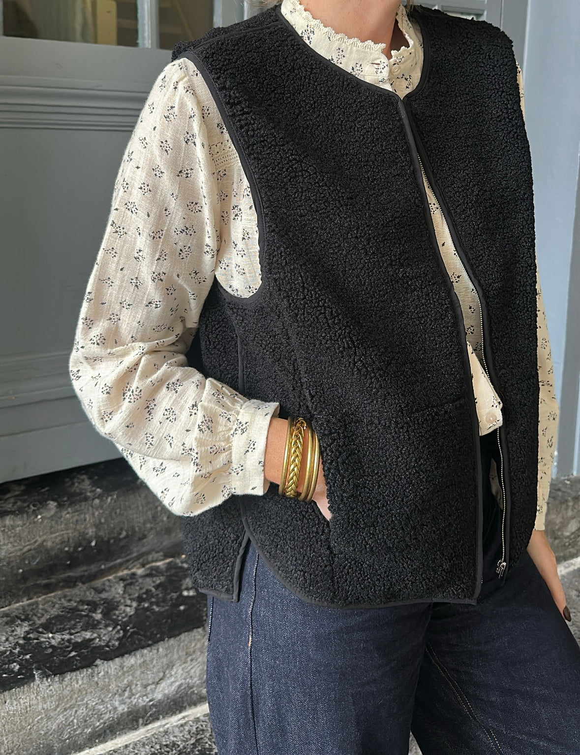 Gilet moumoute ISAAC Noir