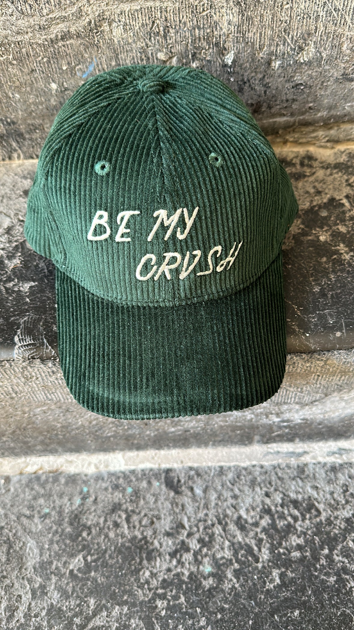 Casquette JENNY Velours vert PIECES