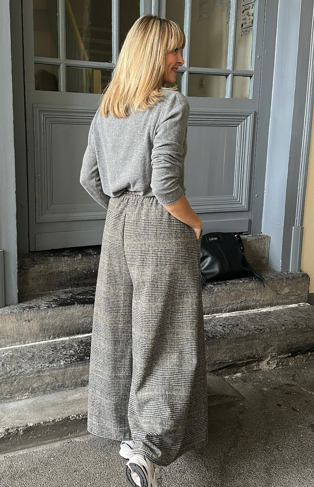 Pantalon EMY Prince de Galles Noir