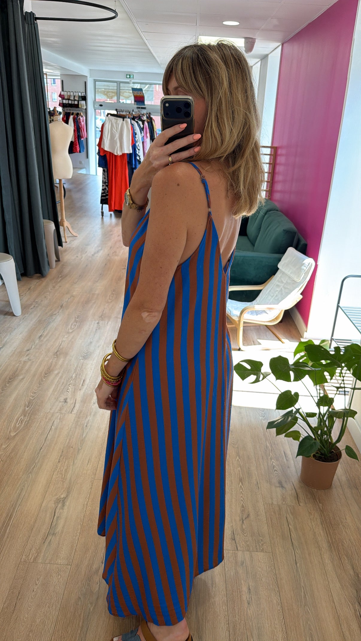 Robe CASSANDRA Chocolat/Bleu
