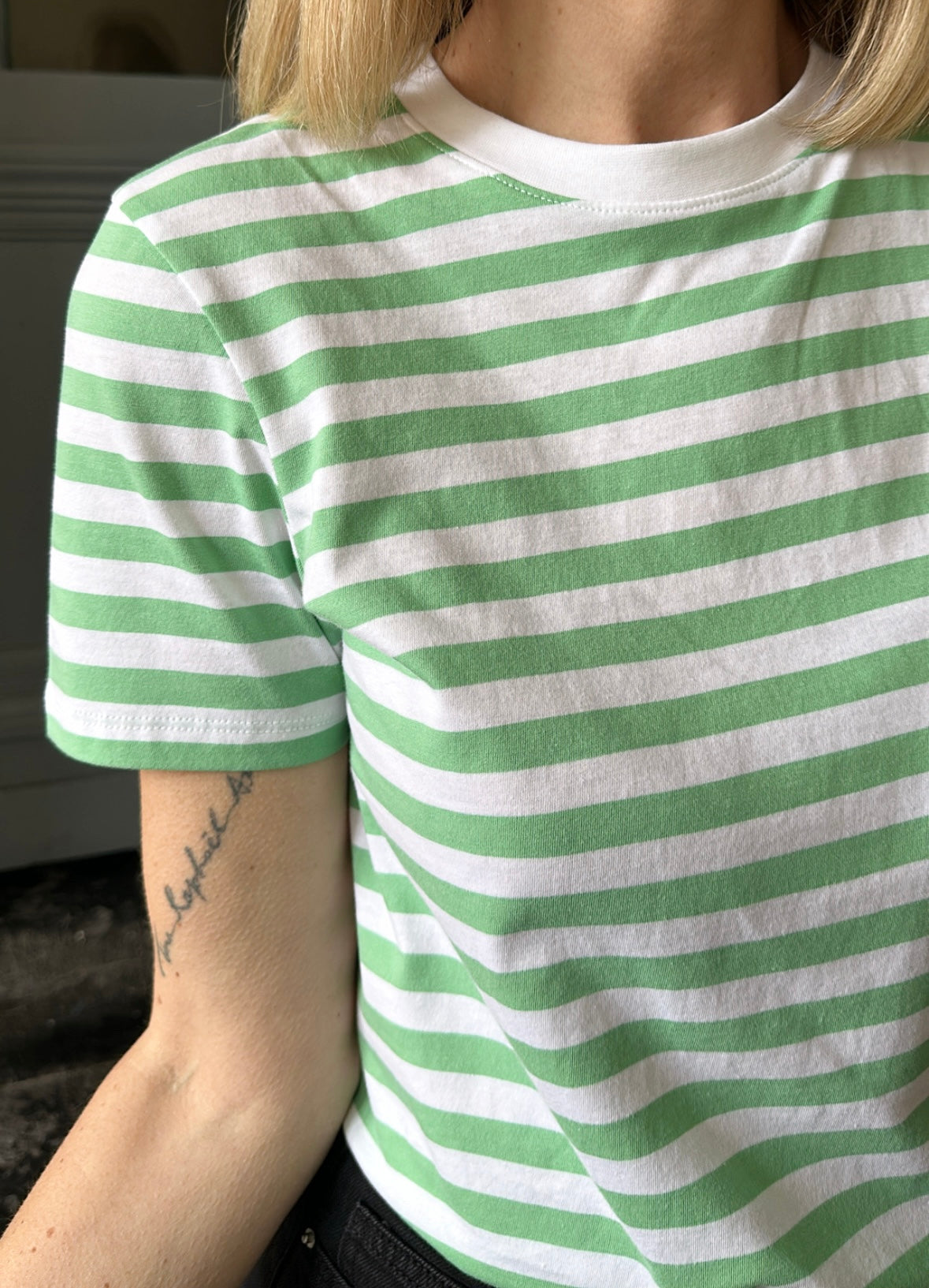 T-shirt RIA Green/Bright White PIECES