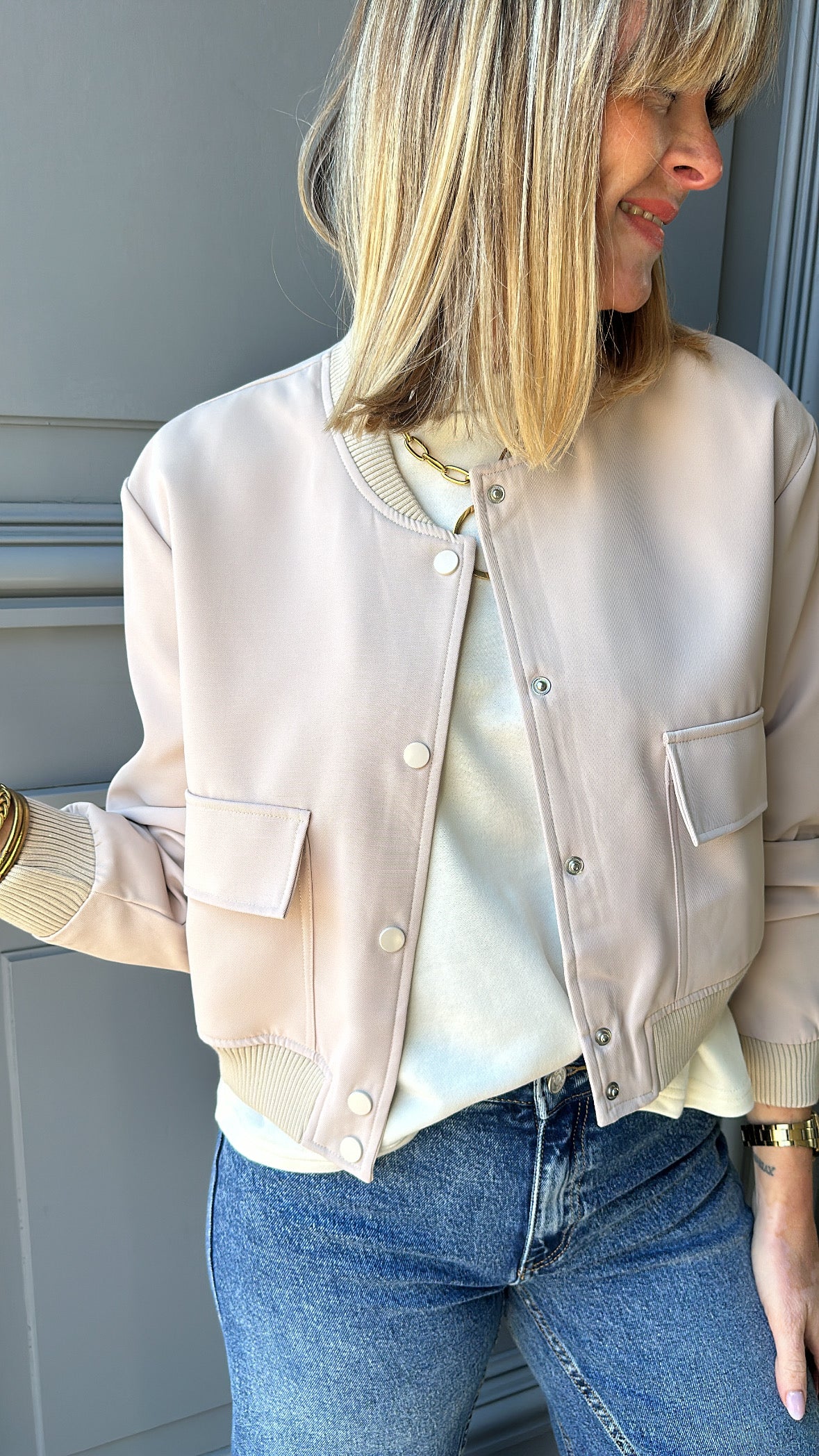 Bomber GARANCE Beige rosé