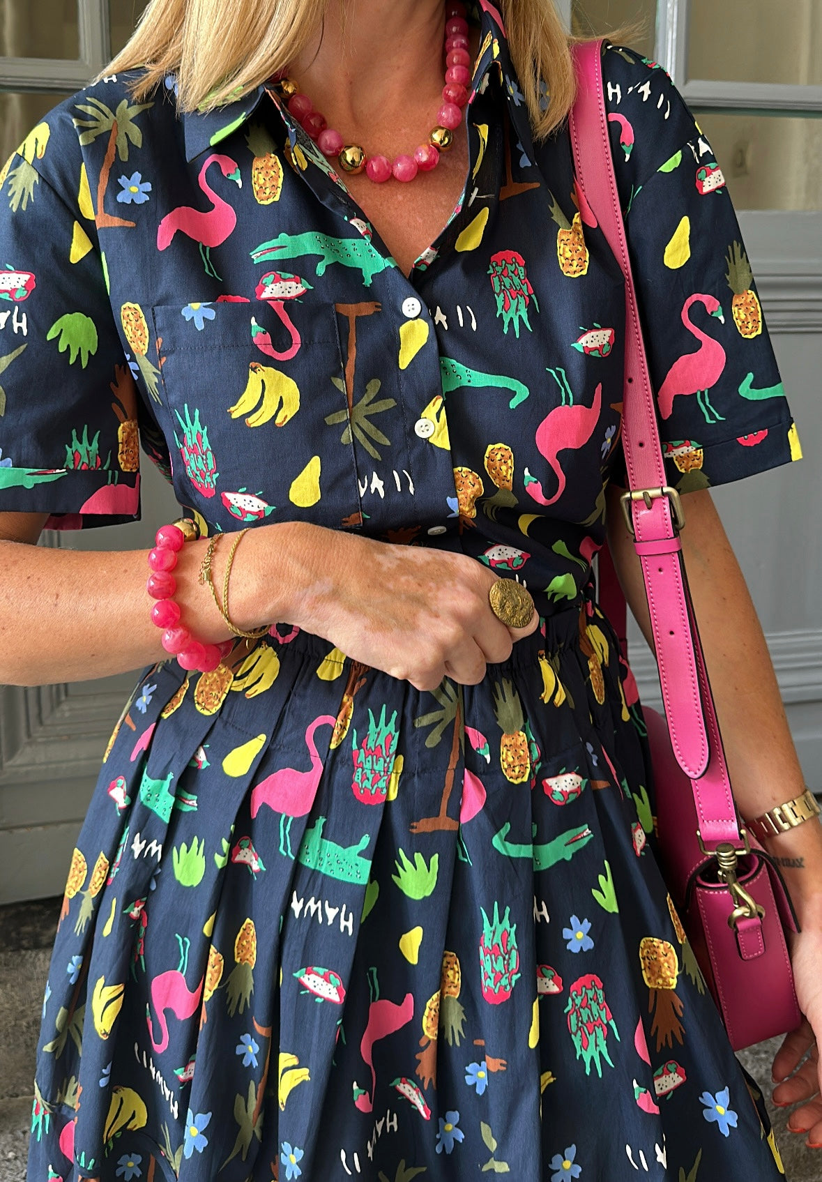 Chemise SUZANNE imprimée bleu marine