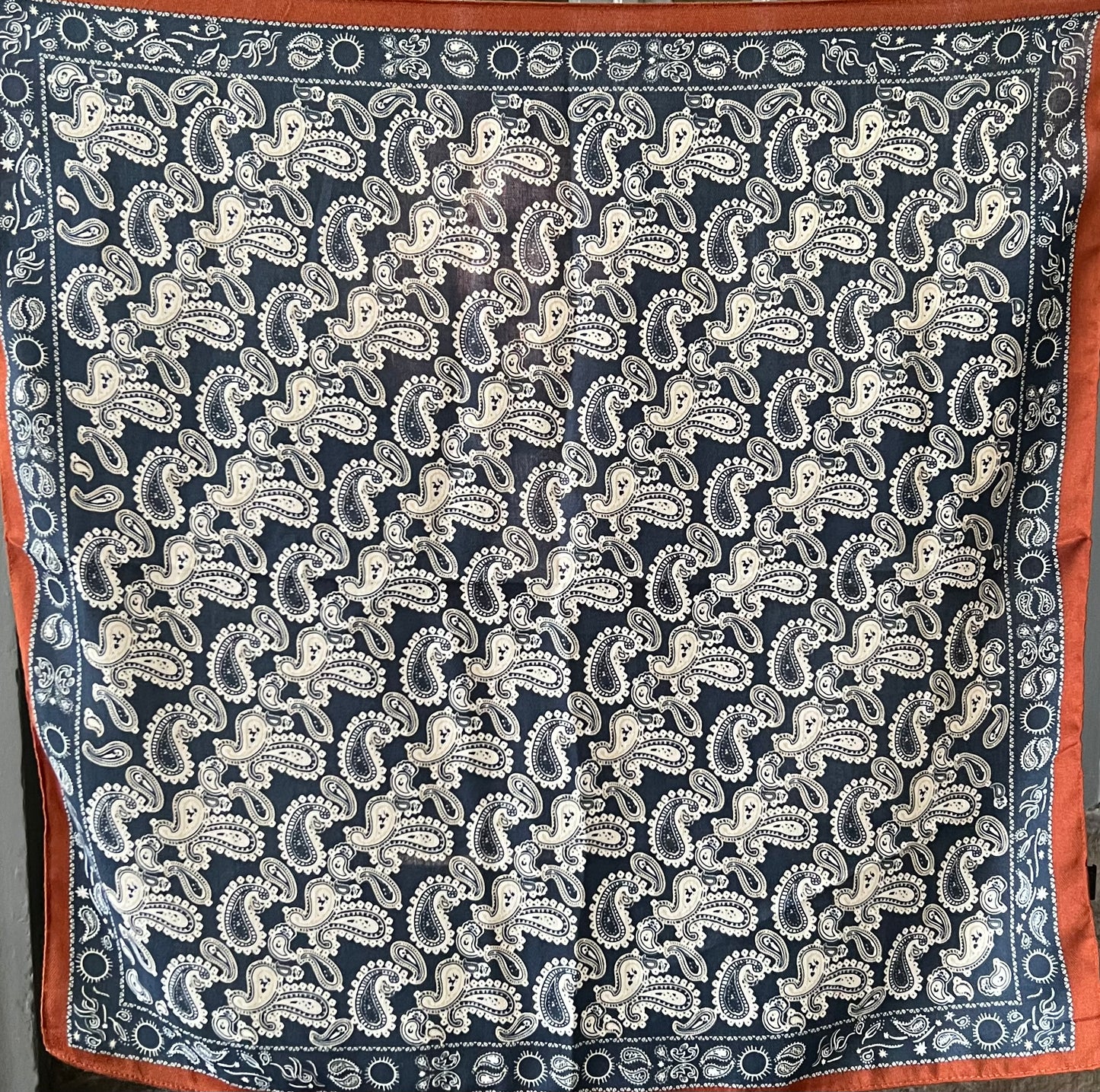 Foulard IPHIGÉNIE Bleu/Terracotta