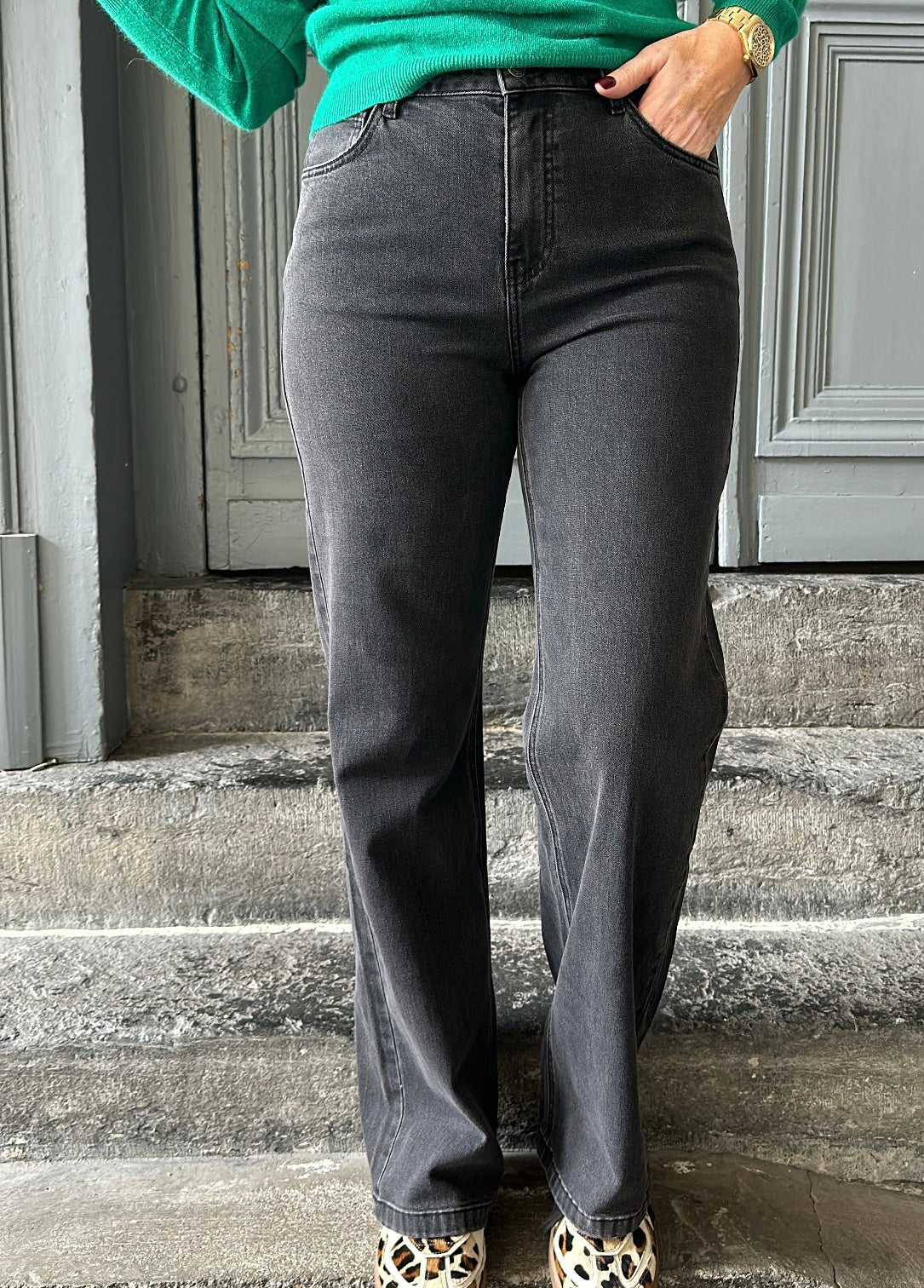 Jean Wide Leg Gris BARBARA ORAIJE