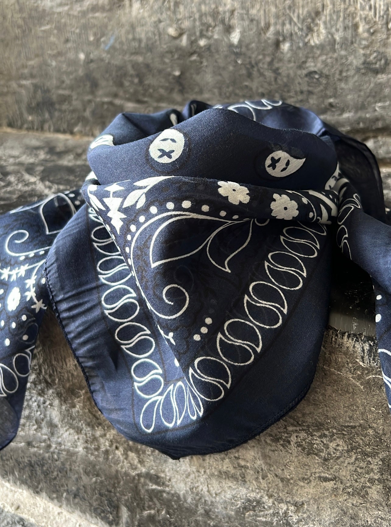 Foulard carré BOBY Bleu marine