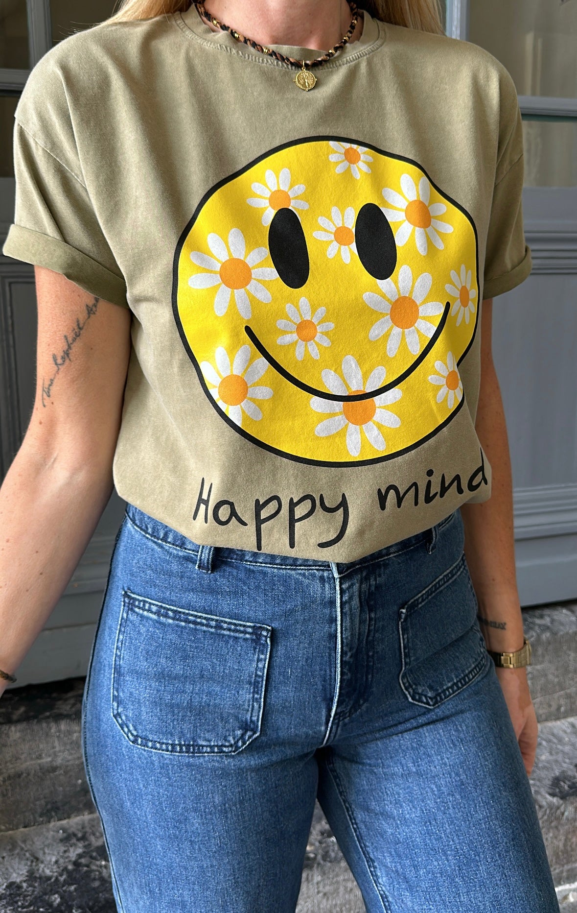 T-shirt HAPPY MIND Kaki