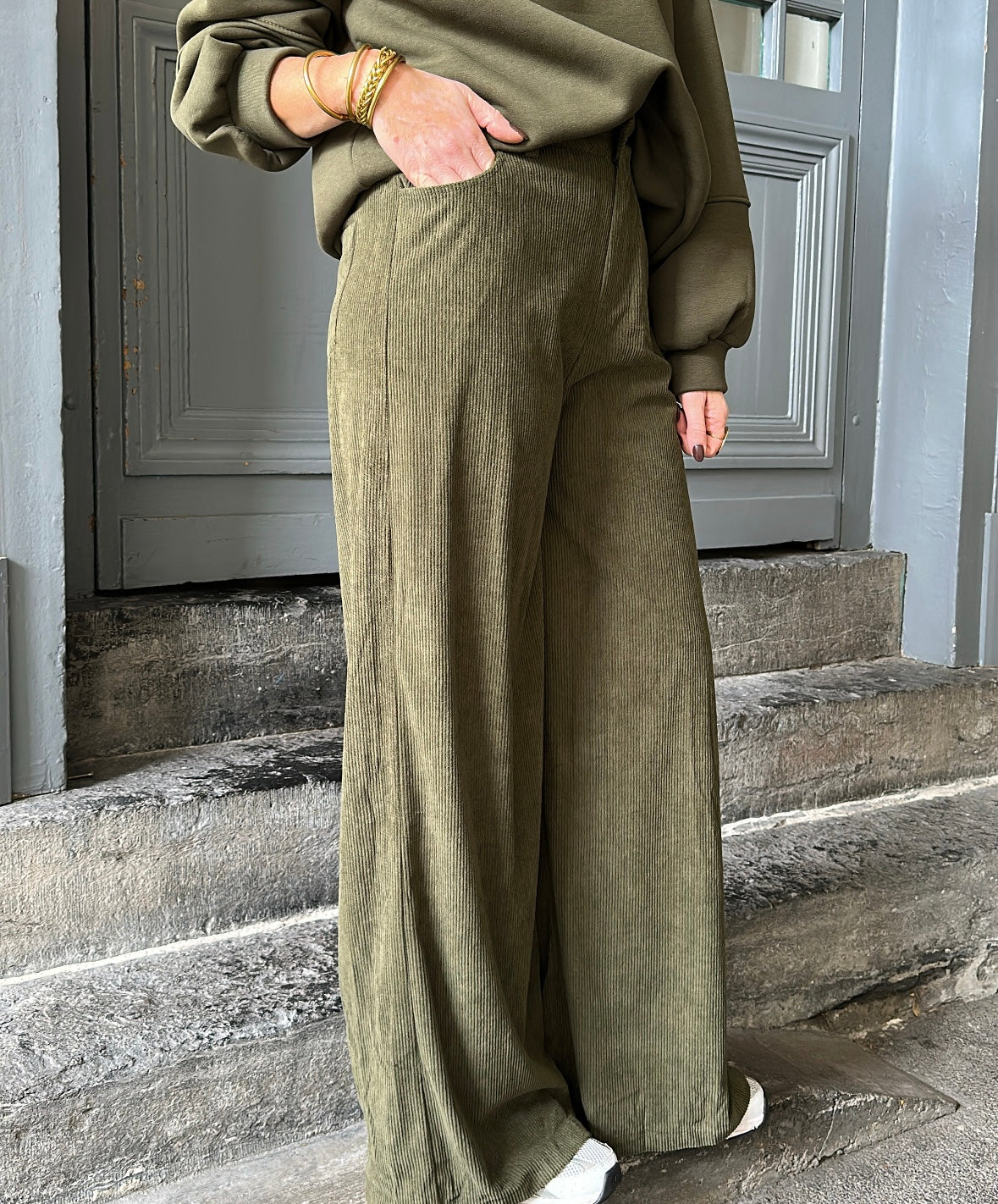 Pantalon velours FRANKY Kaki