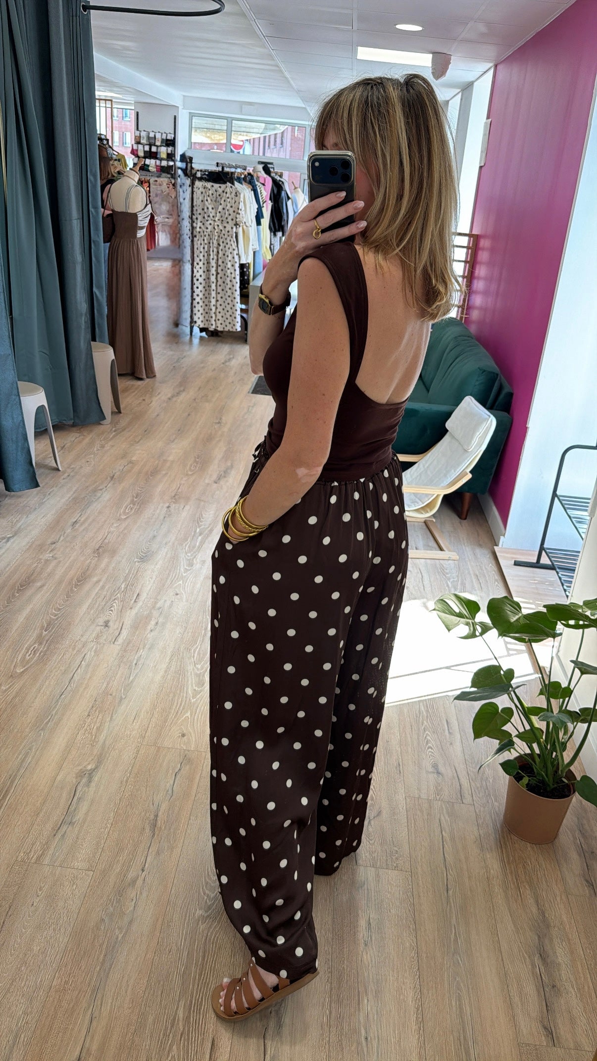 Pantalon ALEXIS Chocolat/Écru