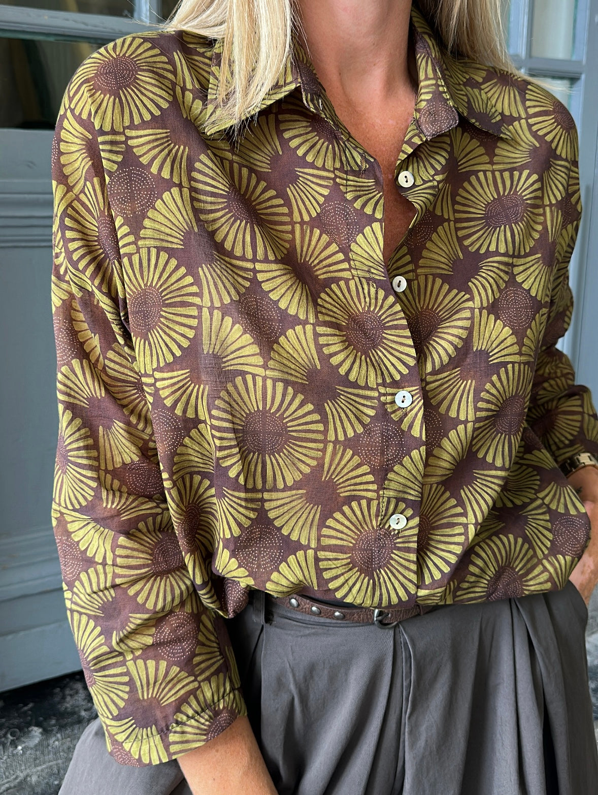 Chemise EVY Pistache et chocolat