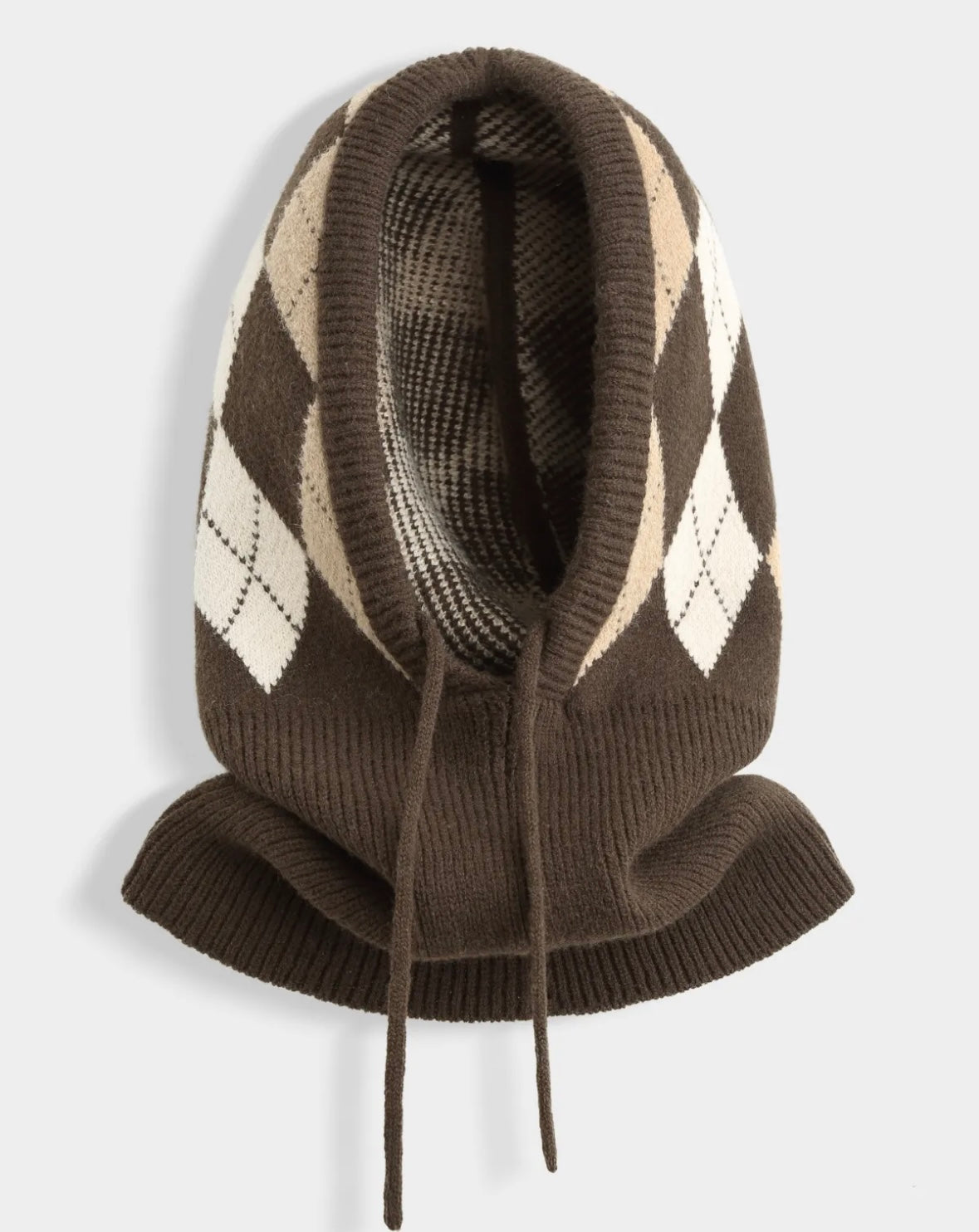 Cagoule à carreaux Marron