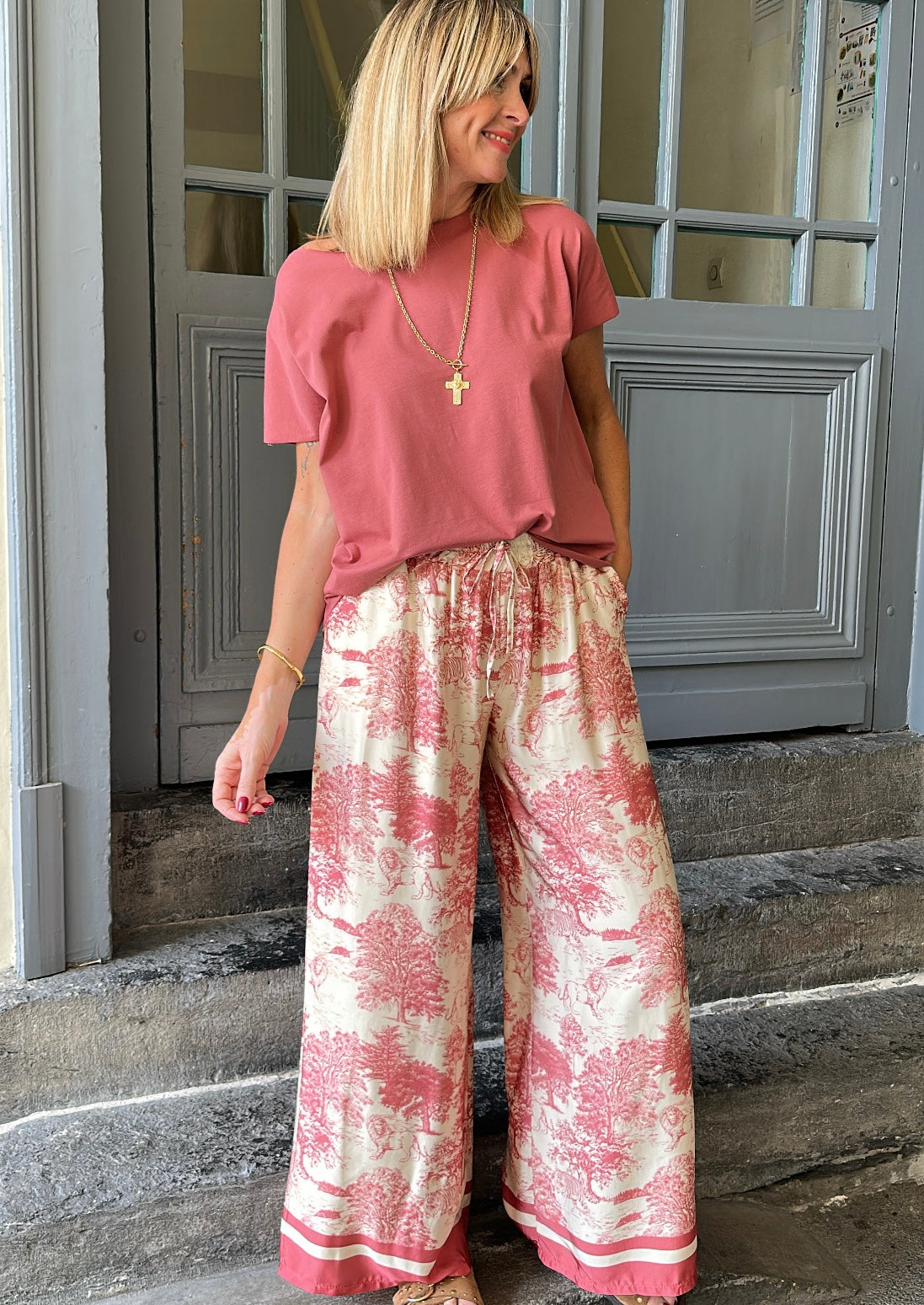 Pantalon LEON Vieux rose