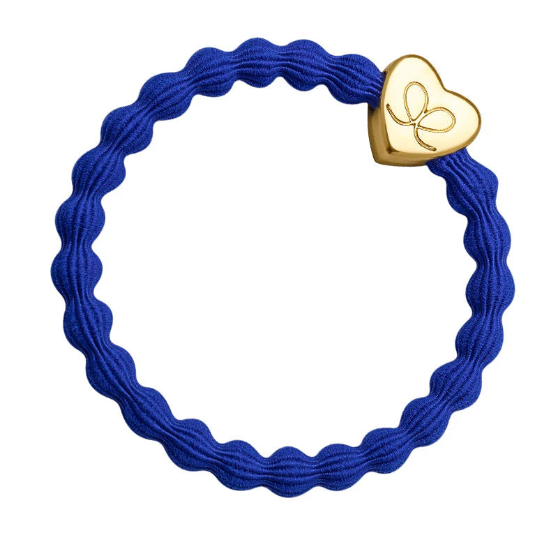 Bracelet élastique Gold Heart Royal Blue