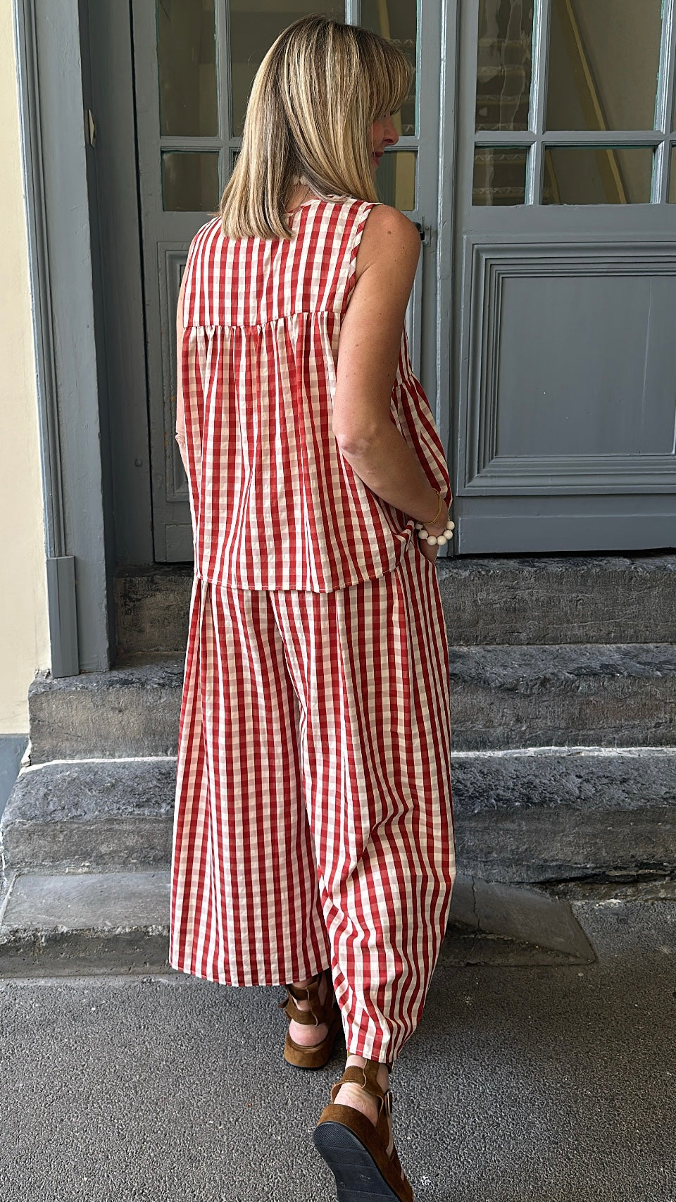 Top ESTER Rouge/Ecru