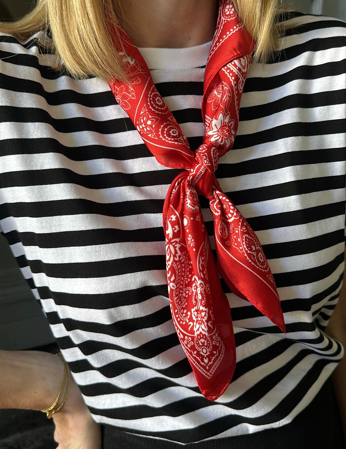 Carré satiné POLO Rouge/Blanc