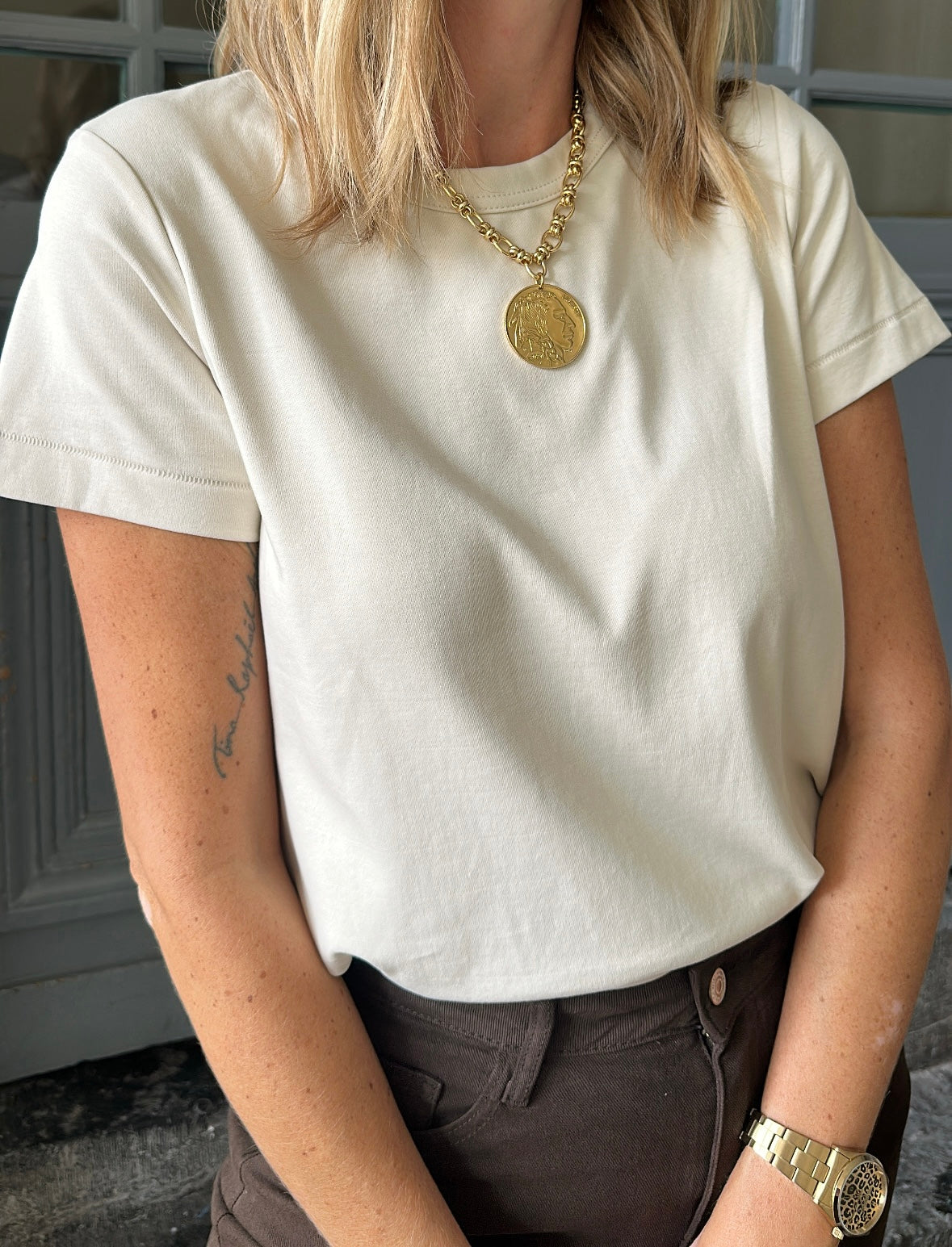 T-shirt ONI Beige clair ORAIJE