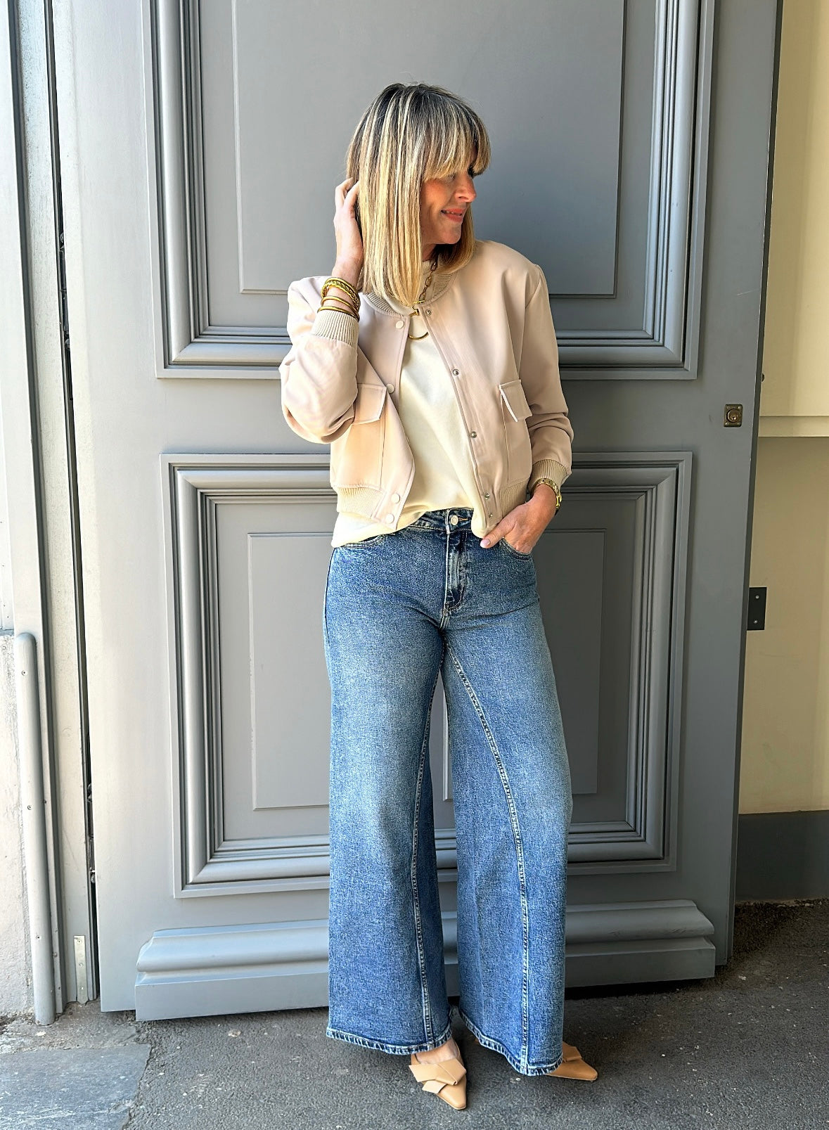 Bomber GARANCE Beige rosé