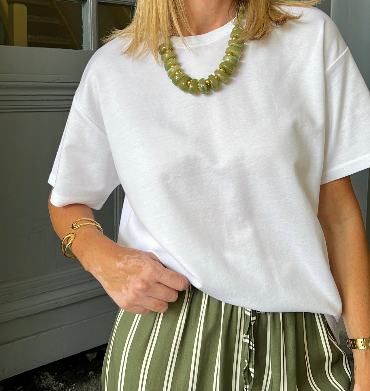 T-shirt SKYLAR PIECES Blanc