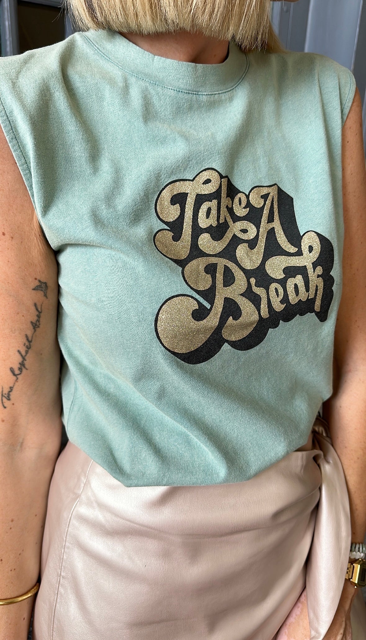 T-shirt TAKE A BREAK vert