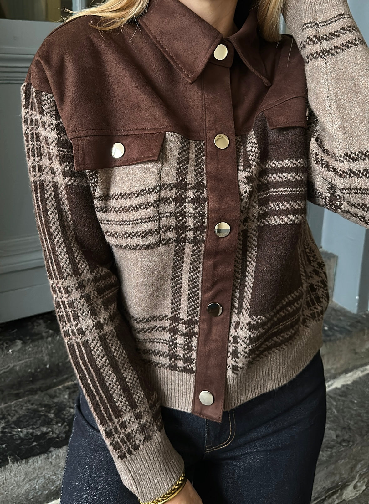 Gilet AMIR Chocolat/ Beige