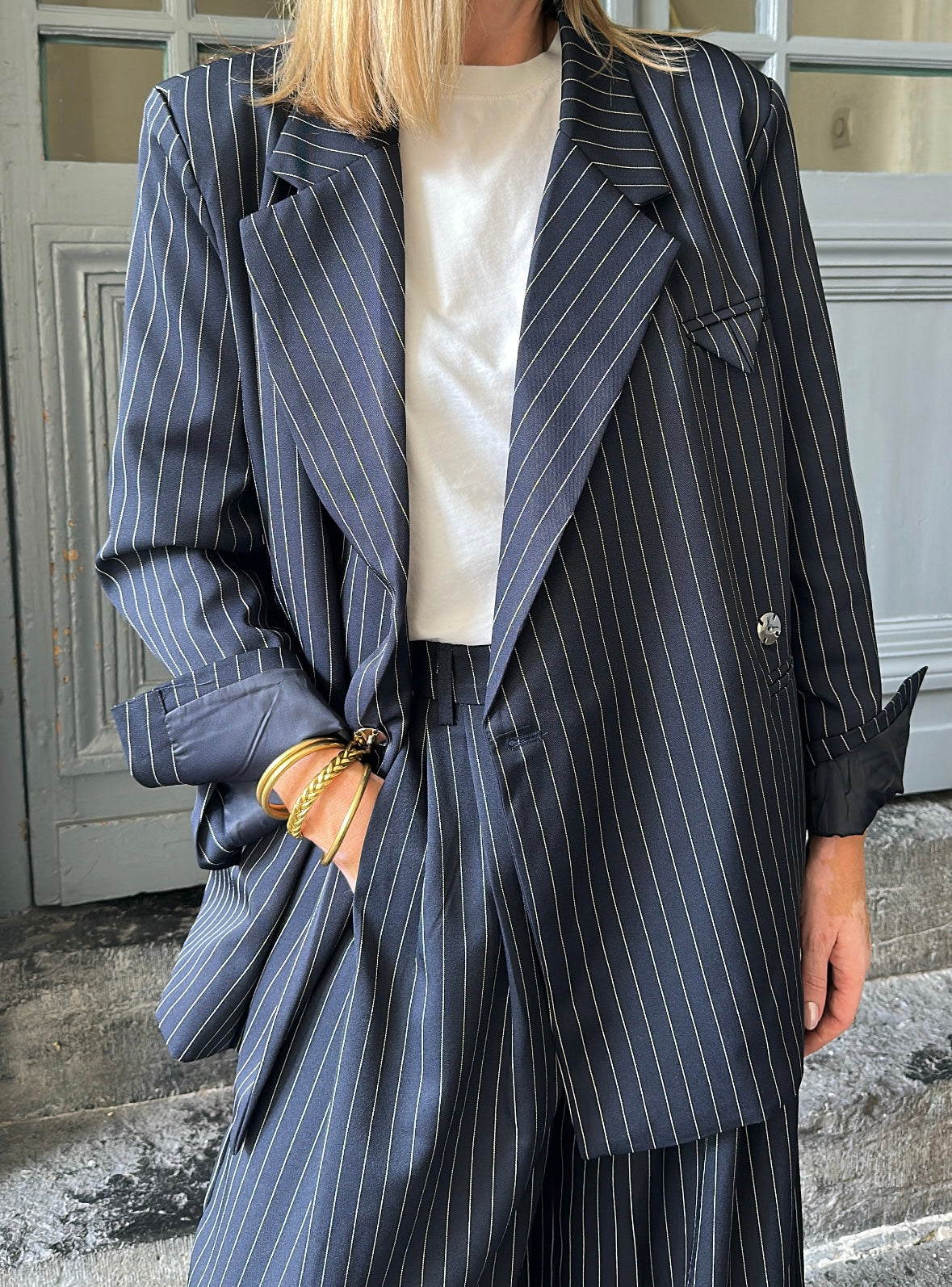 Blazer DAVE Bleu marine/Blanc