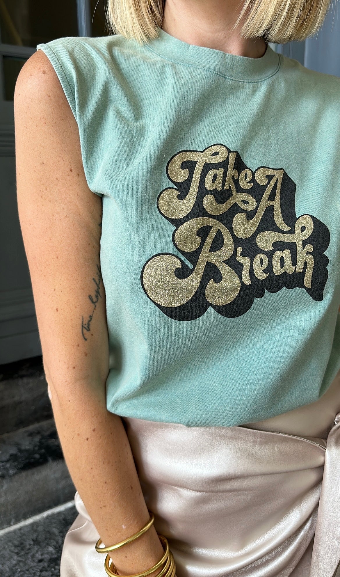 T-shirt TAKE A BREAK vert