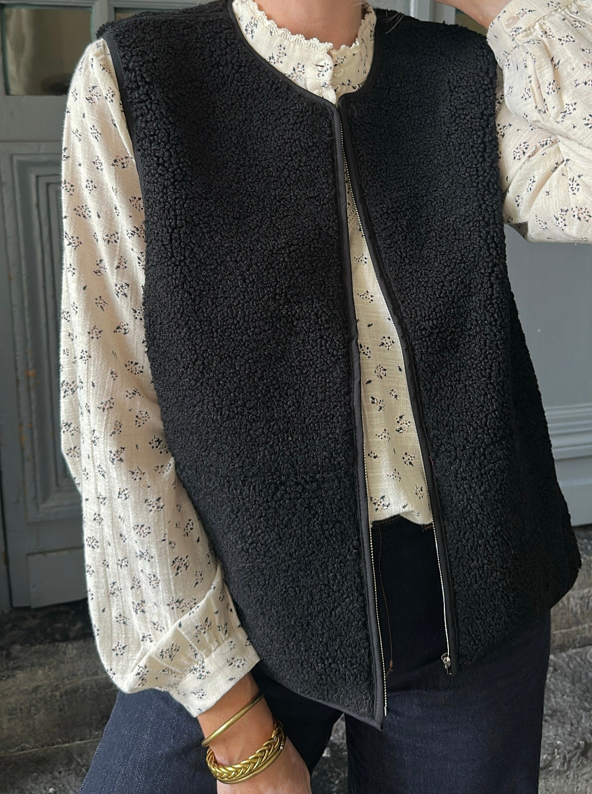 Gilet moumoute ISAAC Noir