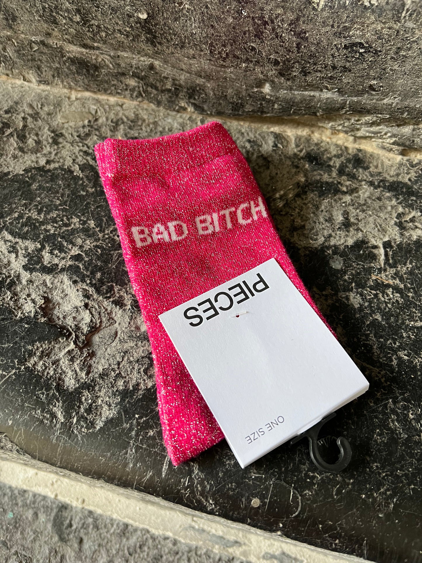 Chaussettes BAD BITCH PIECES Rose fushia