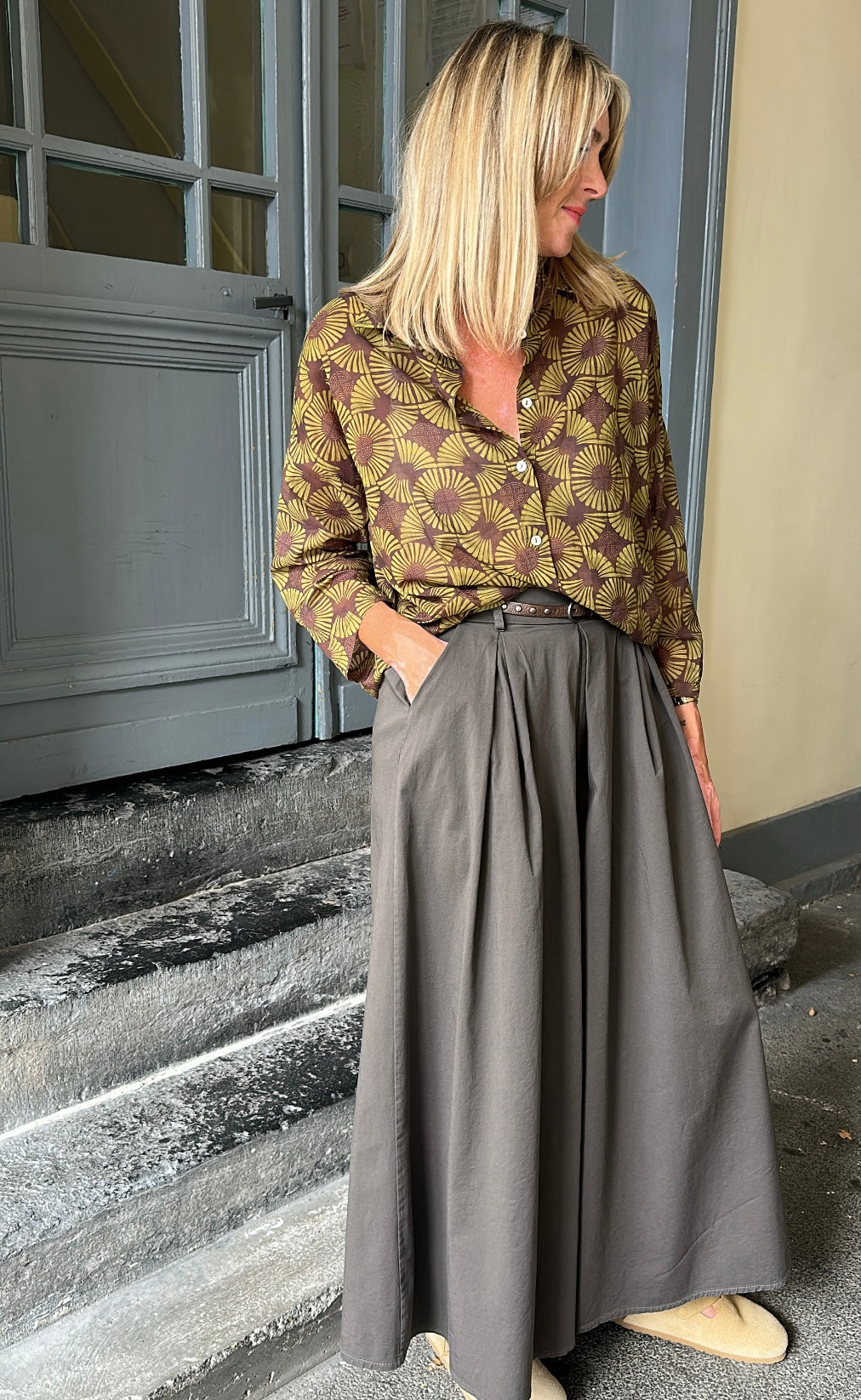 Chemise EVY Pistache et chocolat