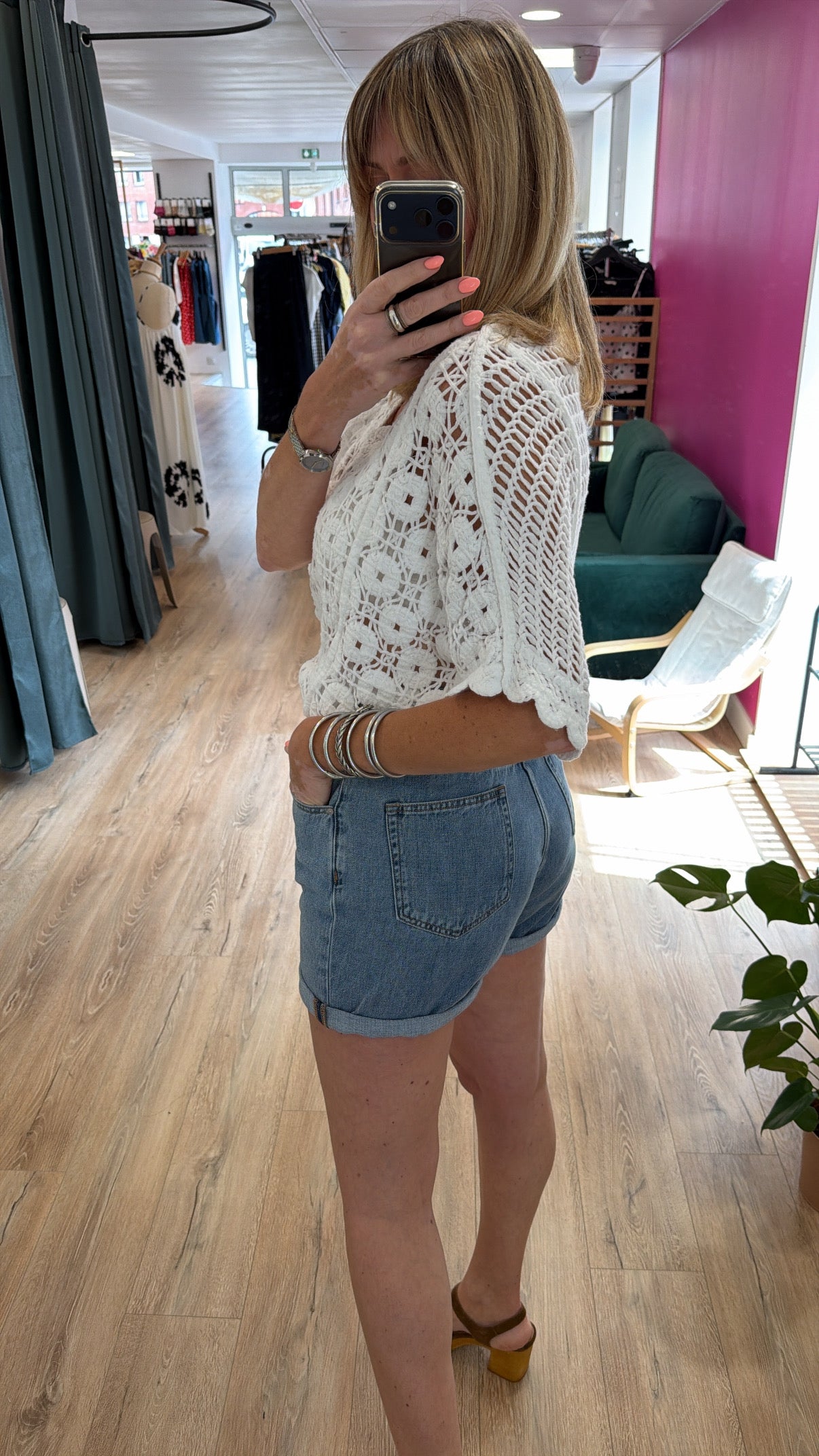 Short denim clair HELOISE
