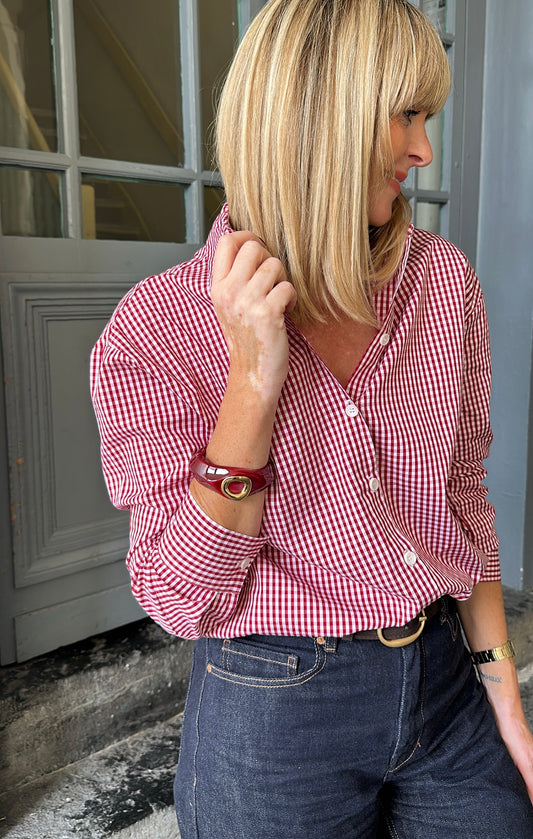 Chemise VICHY Rouge/Bordeaux