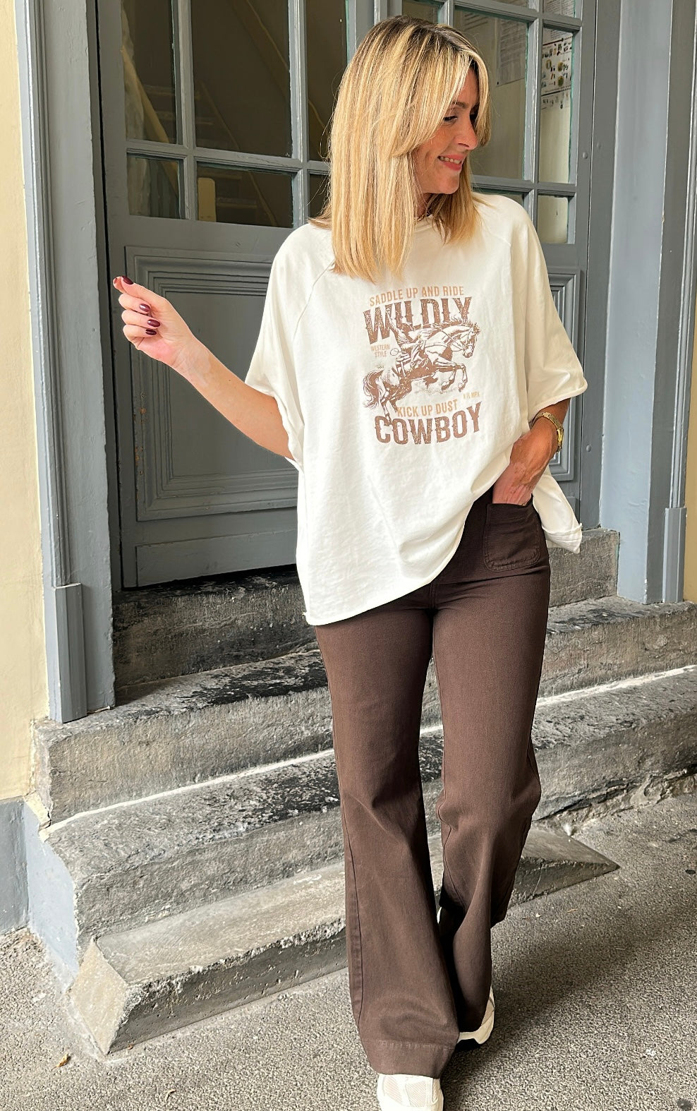 T-shirt COWBOY Blanc