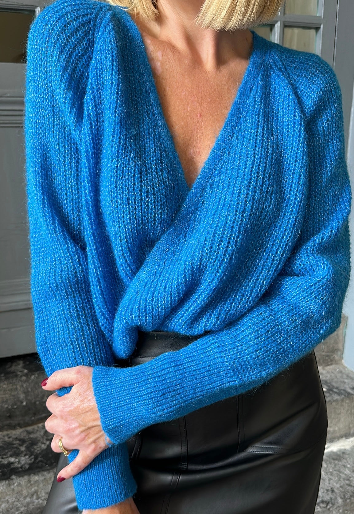 Pull cache cœur LAUDY bleu An’ge