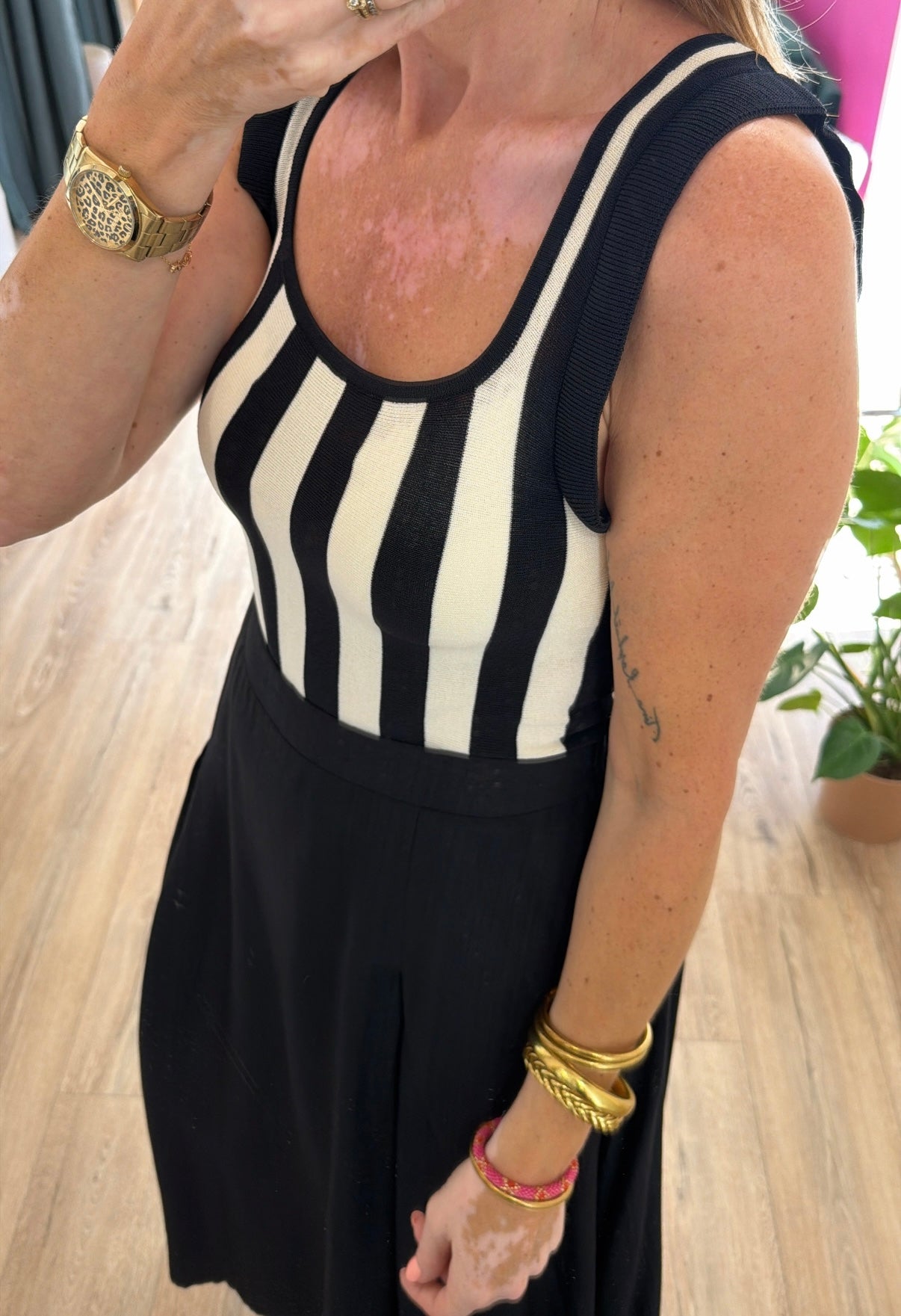 Top ARIANE Beige/Noir