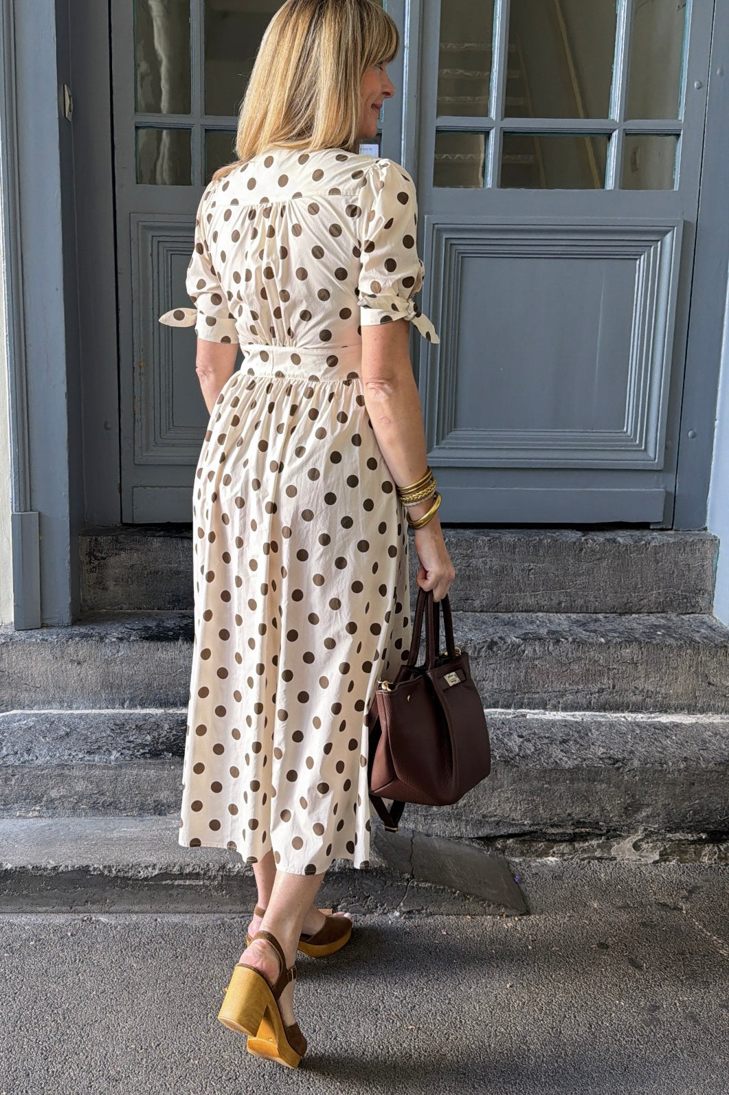 Robe DANIELLA à pois chocolat