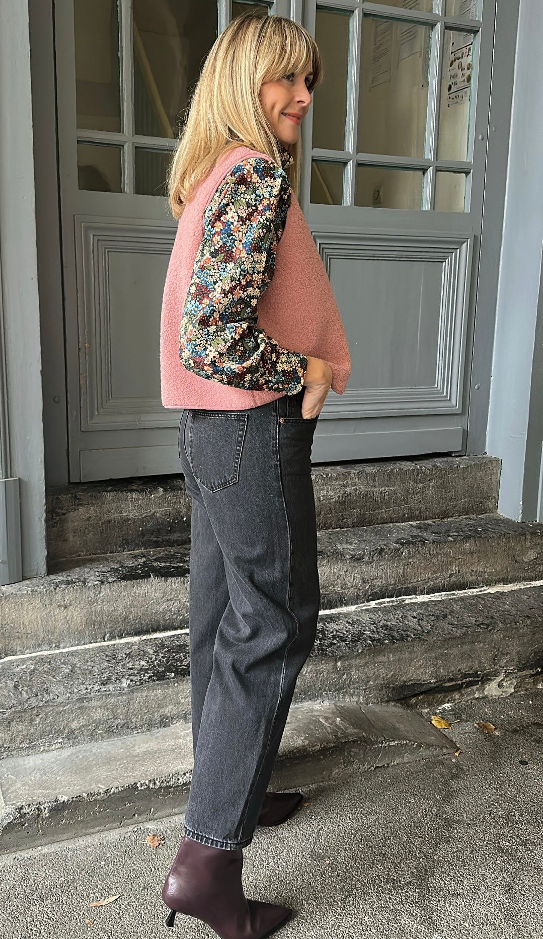 Gilet DORINE Vieux rose