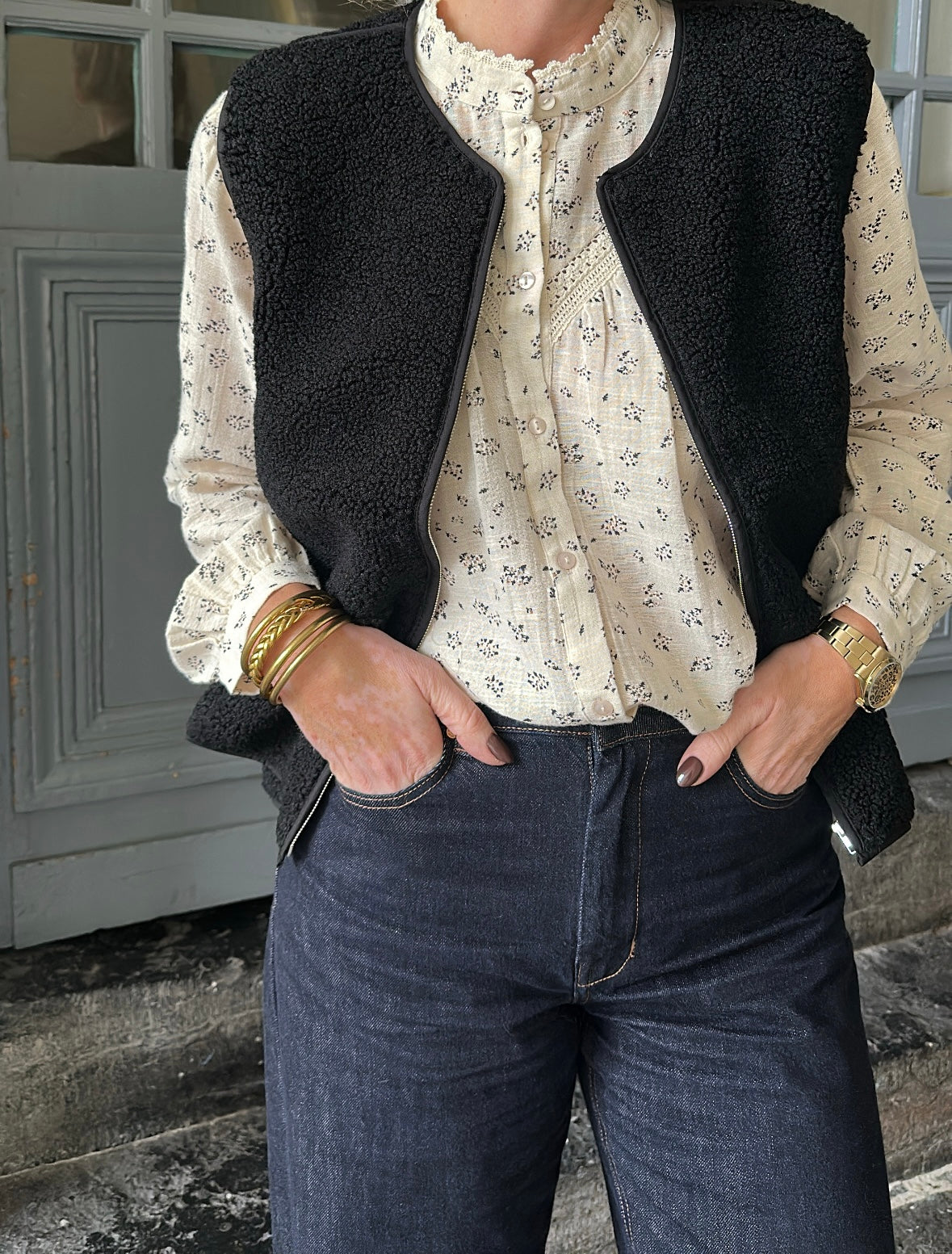 Gilet moumoute ISAAC Noir