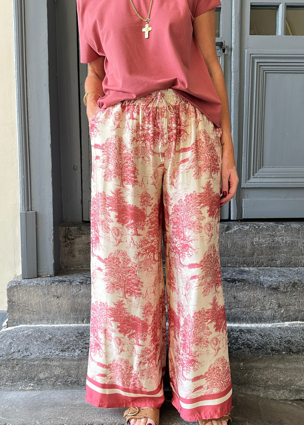 Pantalon LEON Vieux rose