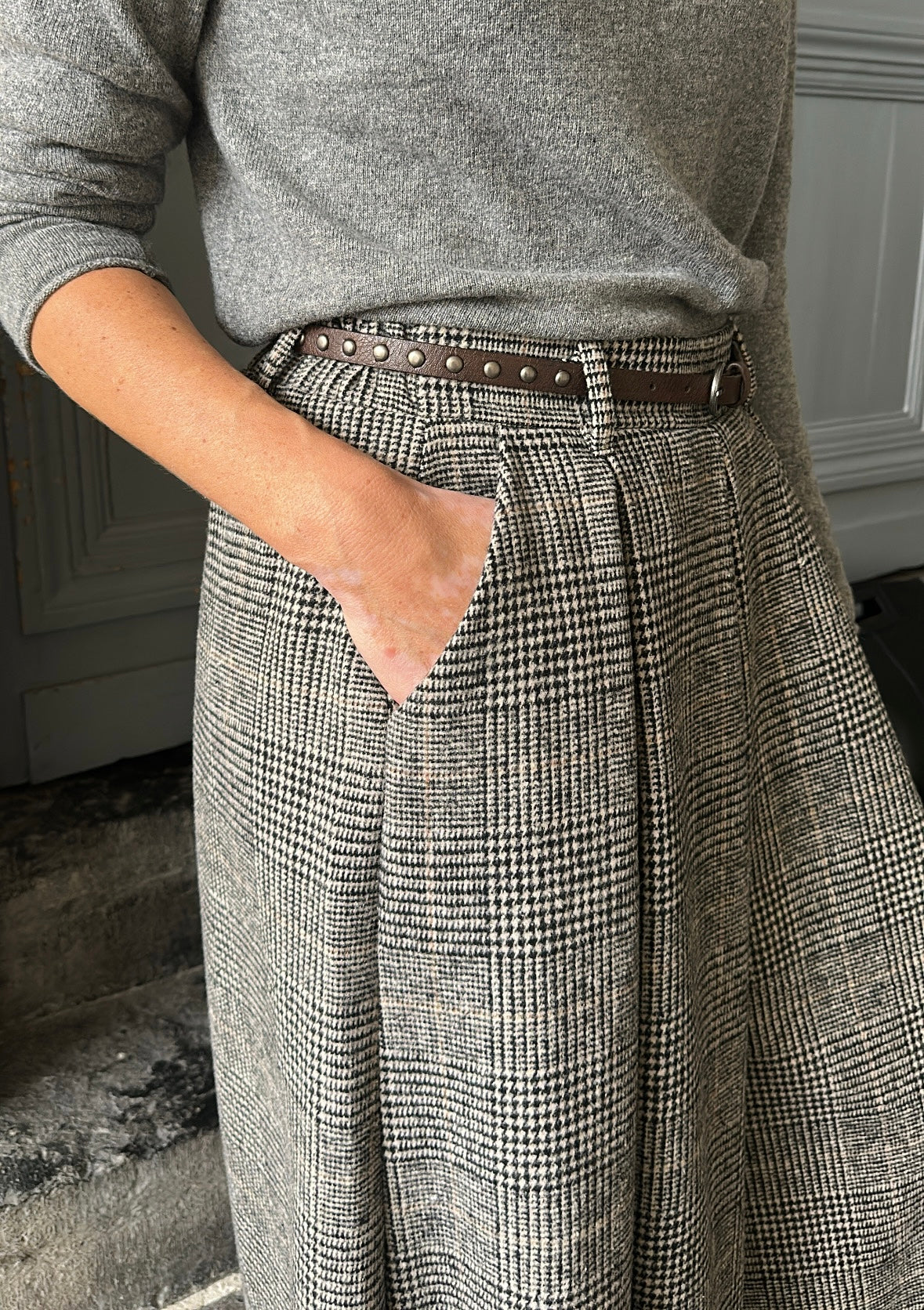 Pantalon EMY Prince de Galles Noir