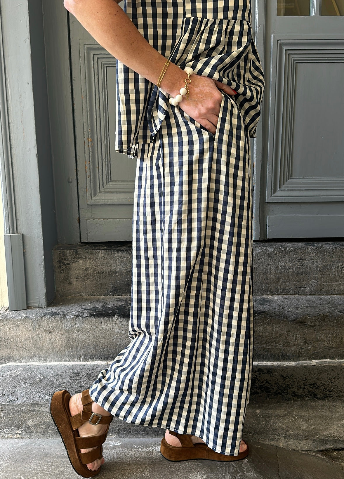 Pantalon ESTER Marine/Ecru