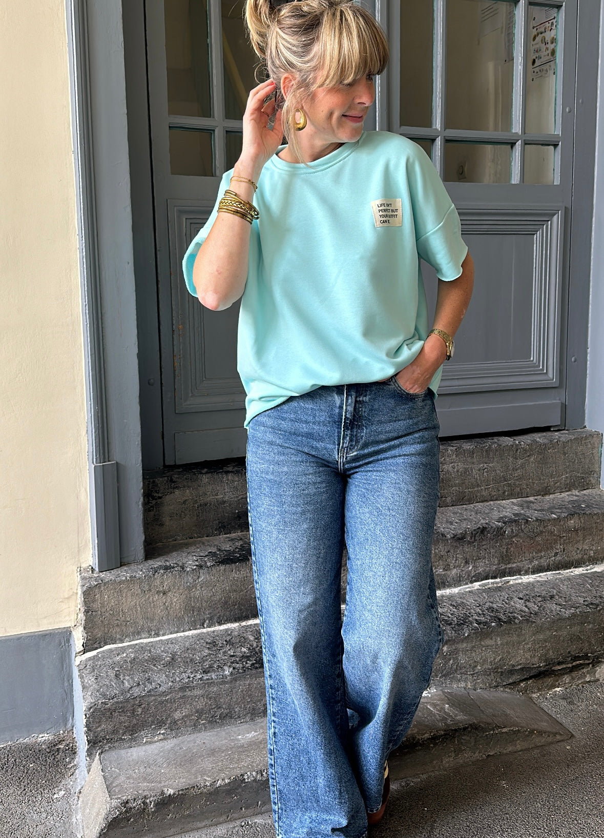 Sweat-shirt LOLY Turquoise