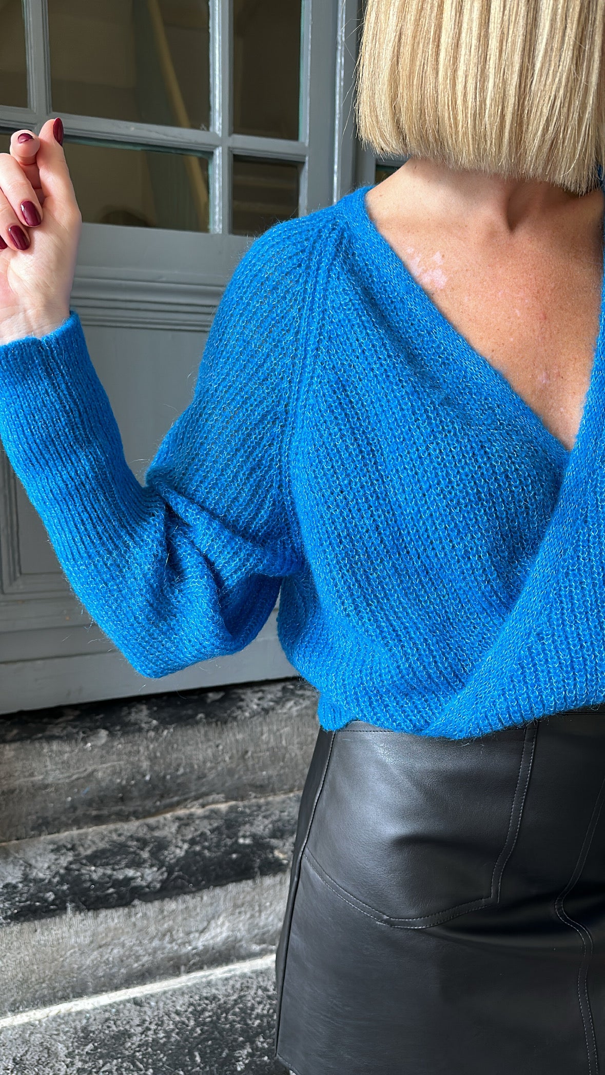Pull cache cœur LAUDY bleu An’ge