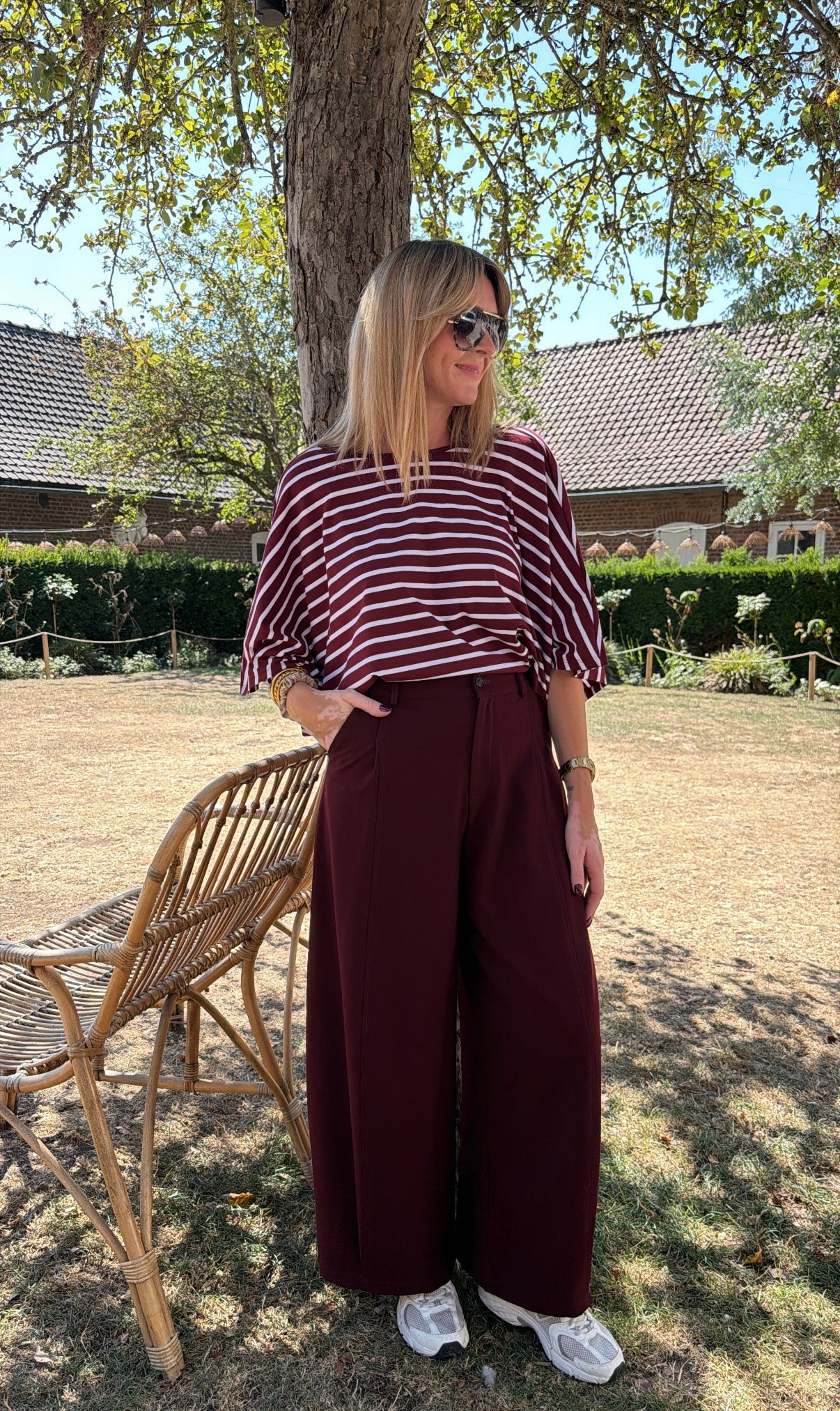 Top MARINA Bordeaux/Ecru