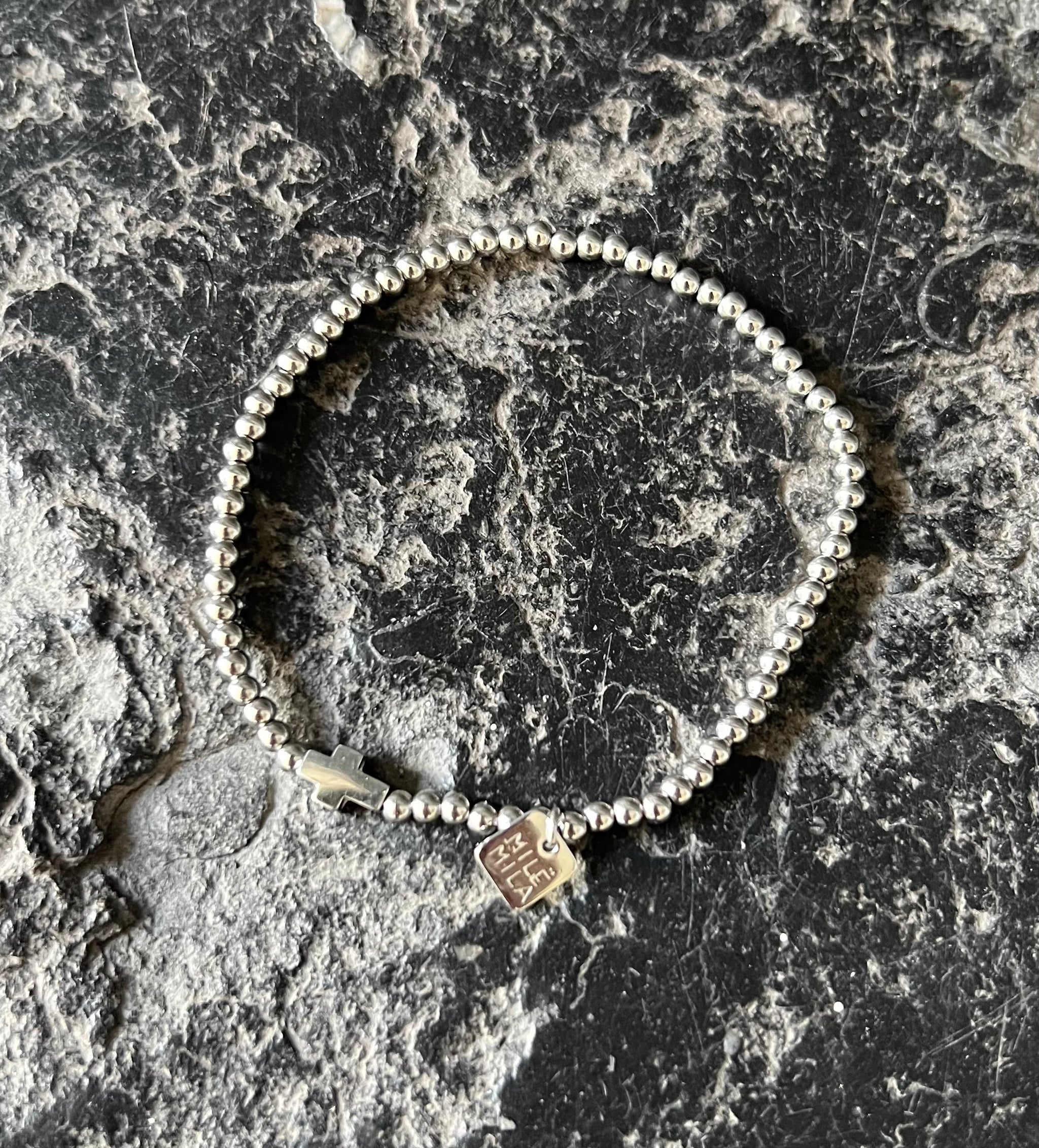 Bracelet croix argenté