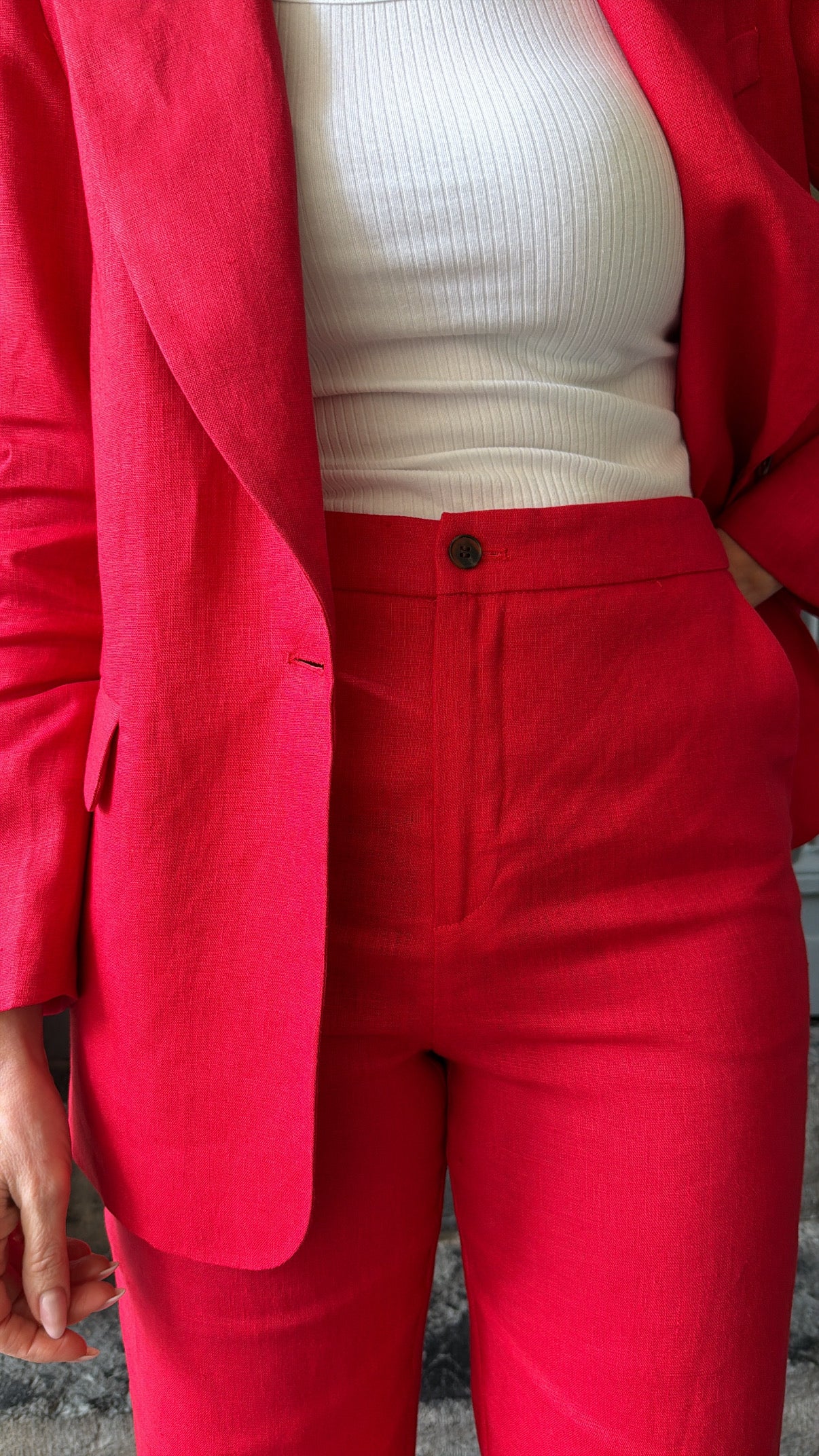 Pantalon LINO Rouge