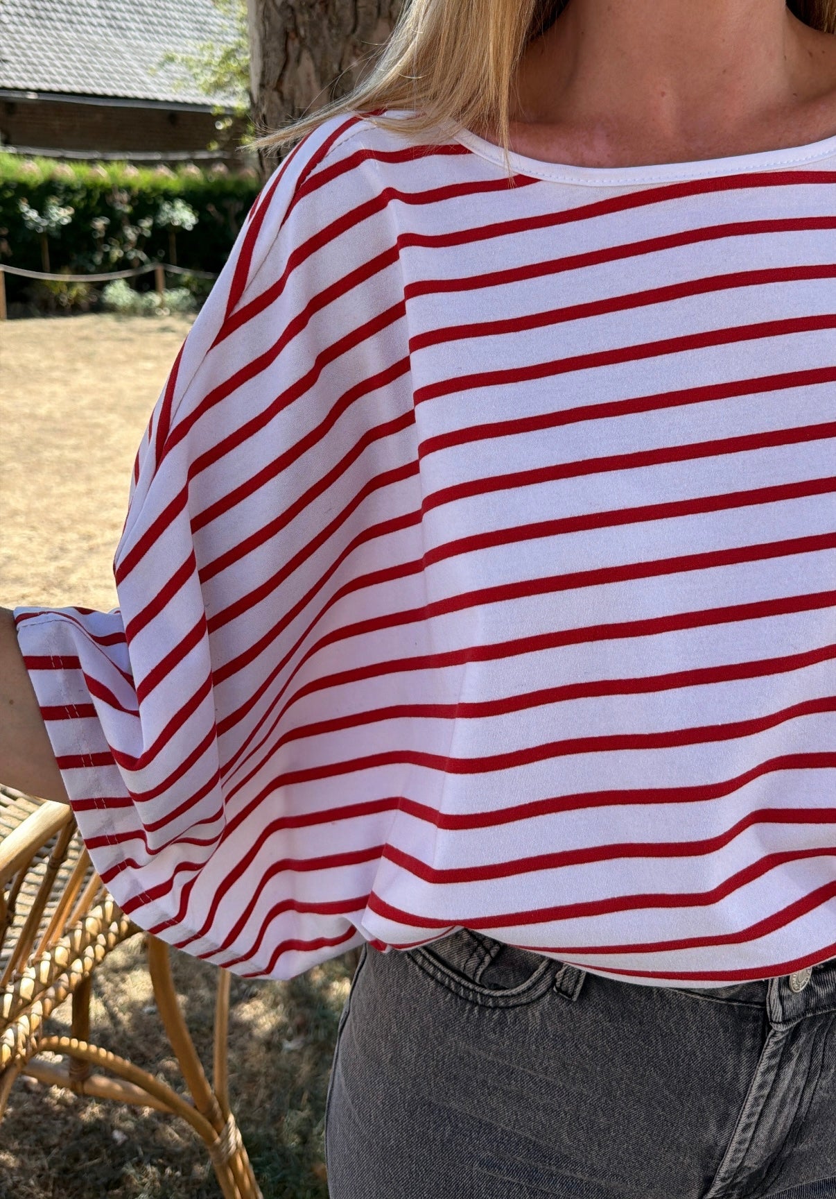 Top MARINA Rouge/Blanc