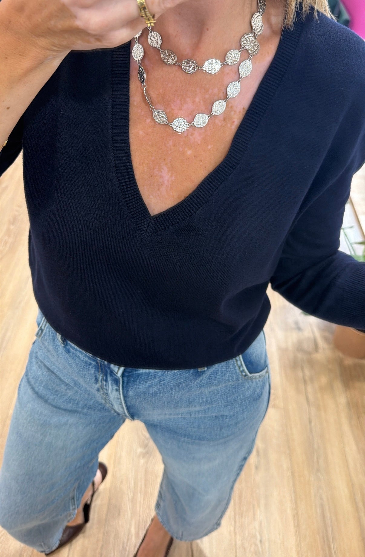 Pull V NÉLIO Bleu marine